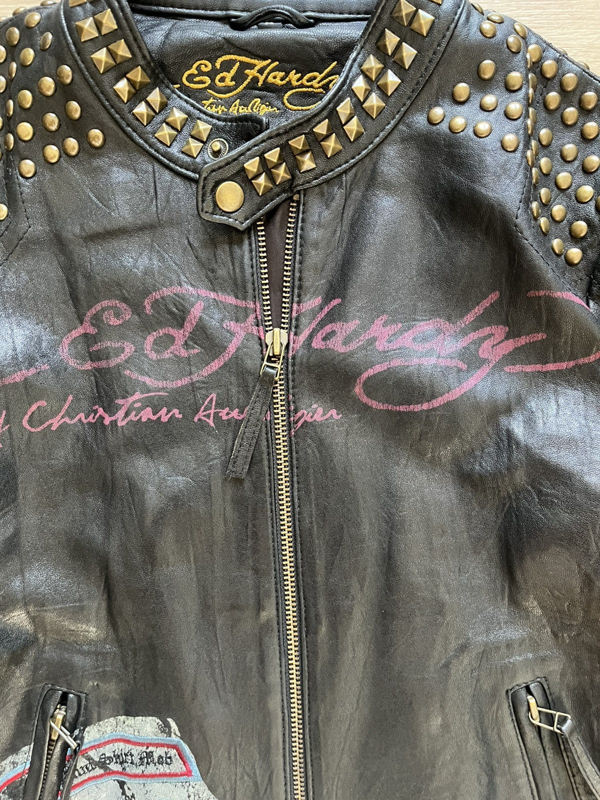 Designer × Ed Hardy Ed hardy Very RARE designerleather jacket