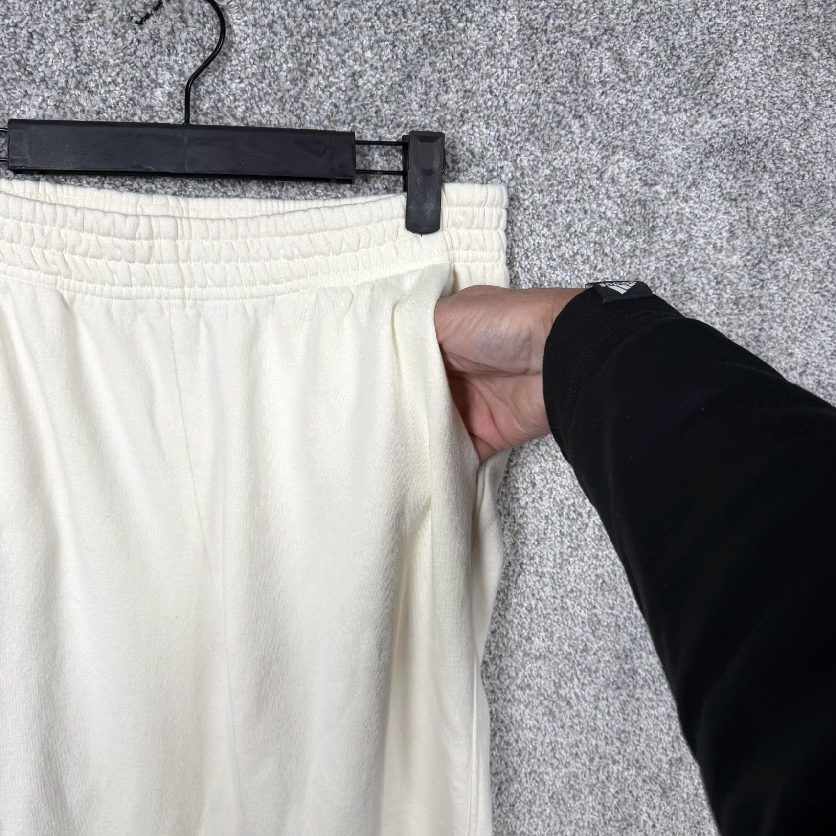 Vintage CALIA Sweatpants Womens L White Fleece Pockets Elastic Waist Lounge Yoga Gym & Training Contour Tapered Hemes 26.5in Size 36" / US 14 / IT 50 - 7 Thumbnail