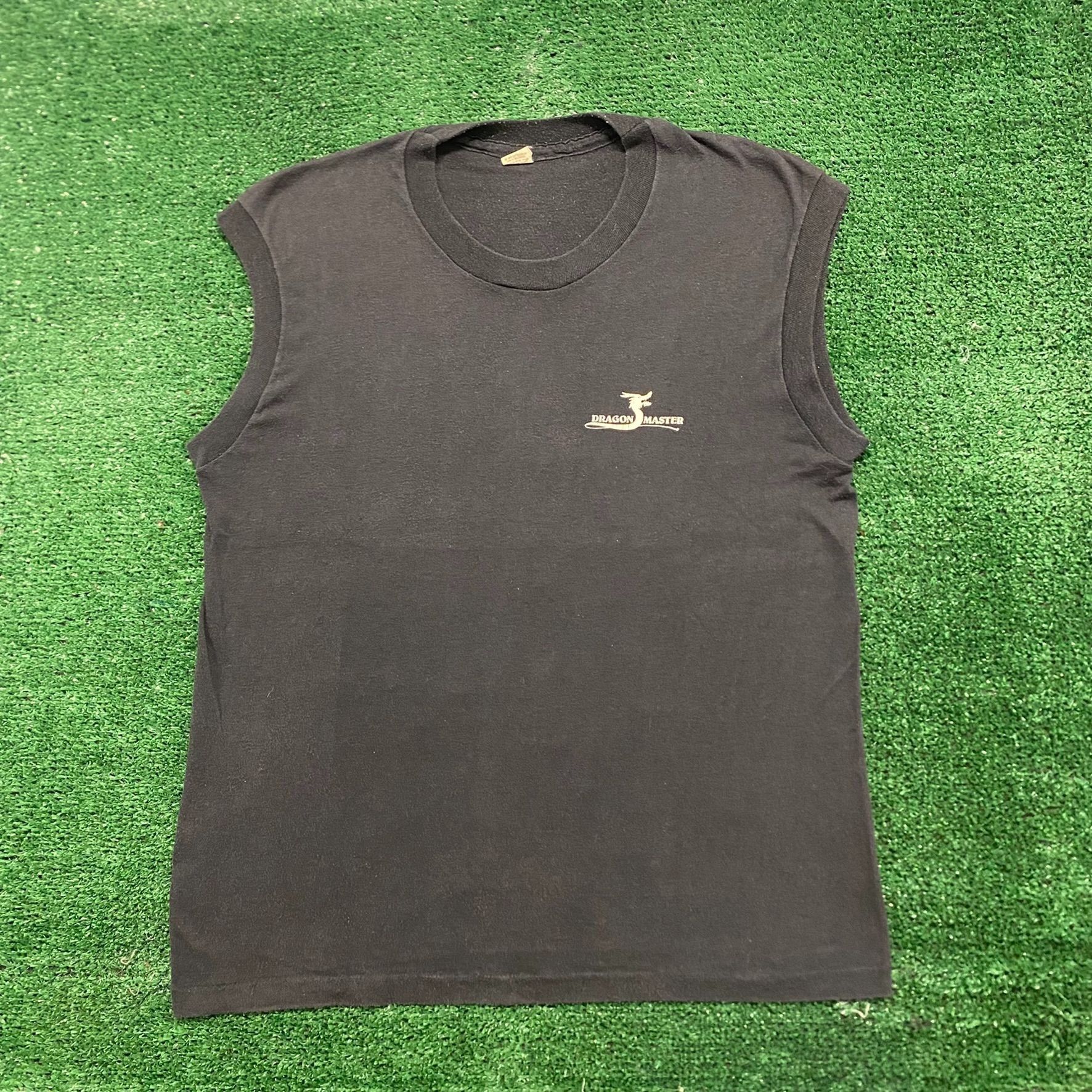 Vintage Vintage 80s Dragon Master Sun Faded Single Stitch Tank Size US M / EU 48-50 / 2 - 1 Thumbnail