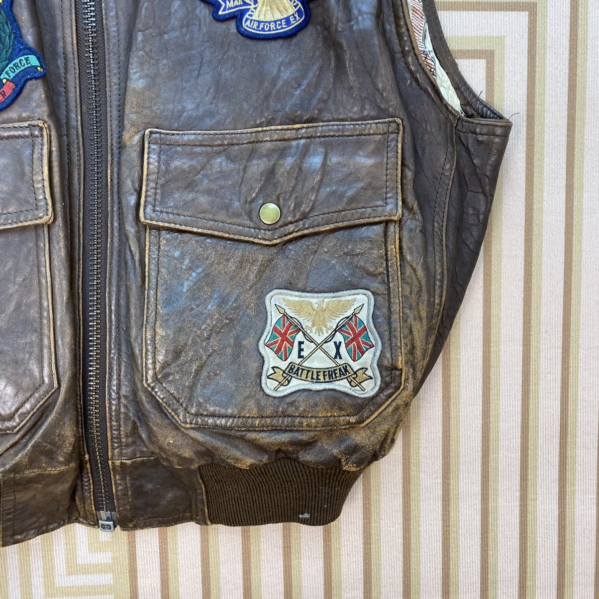 Japanese Brand 🫶Vtg Battle Freaks Aviation Vest Leather Inspired Type G1 Size US M / EU 48-50 / 2 - 6 Thumbnail
