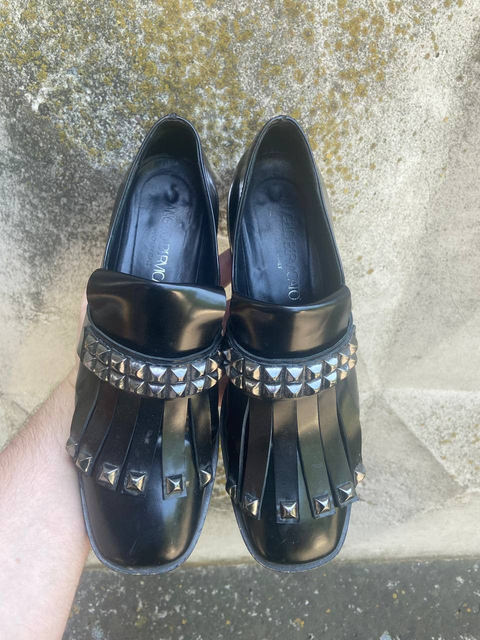 If Six Was Nine Vintage New Rock Guidi style Leather Faded Biker Shoes Size US 6 / IT 36 - 3 Thumbnail