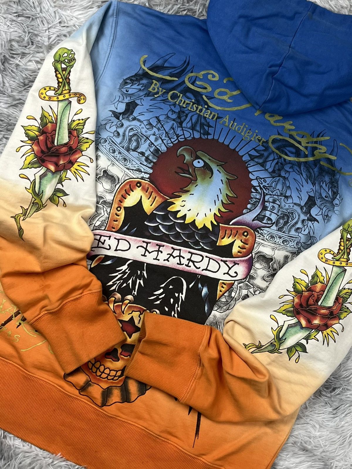 Ed Hardy Vintage Y2K Ed Hardy Print Zip Hoodie Size US M / EU 48-50 / 2 - 3 Thumbnail