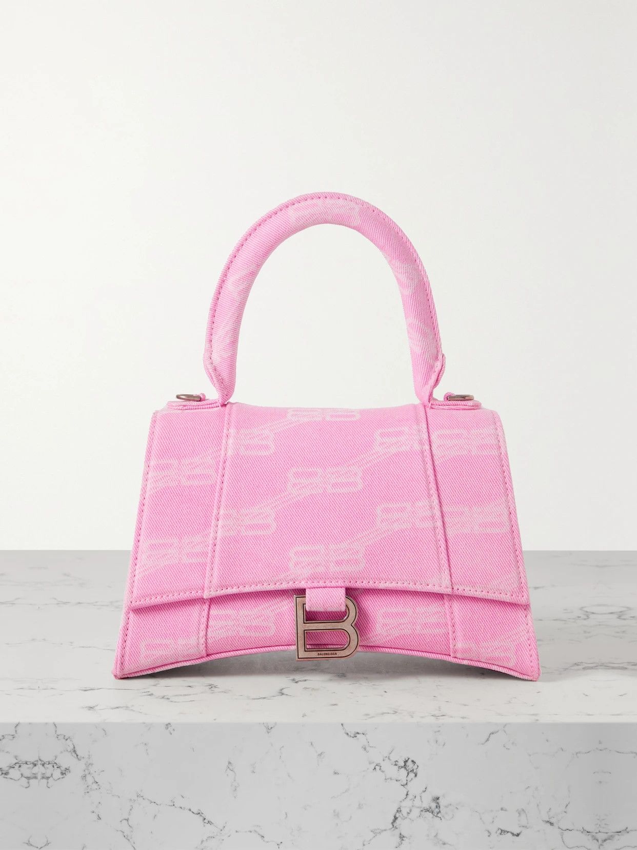 Balenciaga o1la1rc1a1024 Size: OS / Hourglass Top Handle Bag in Pink Size ONE SIZE - 1 Thumbnail