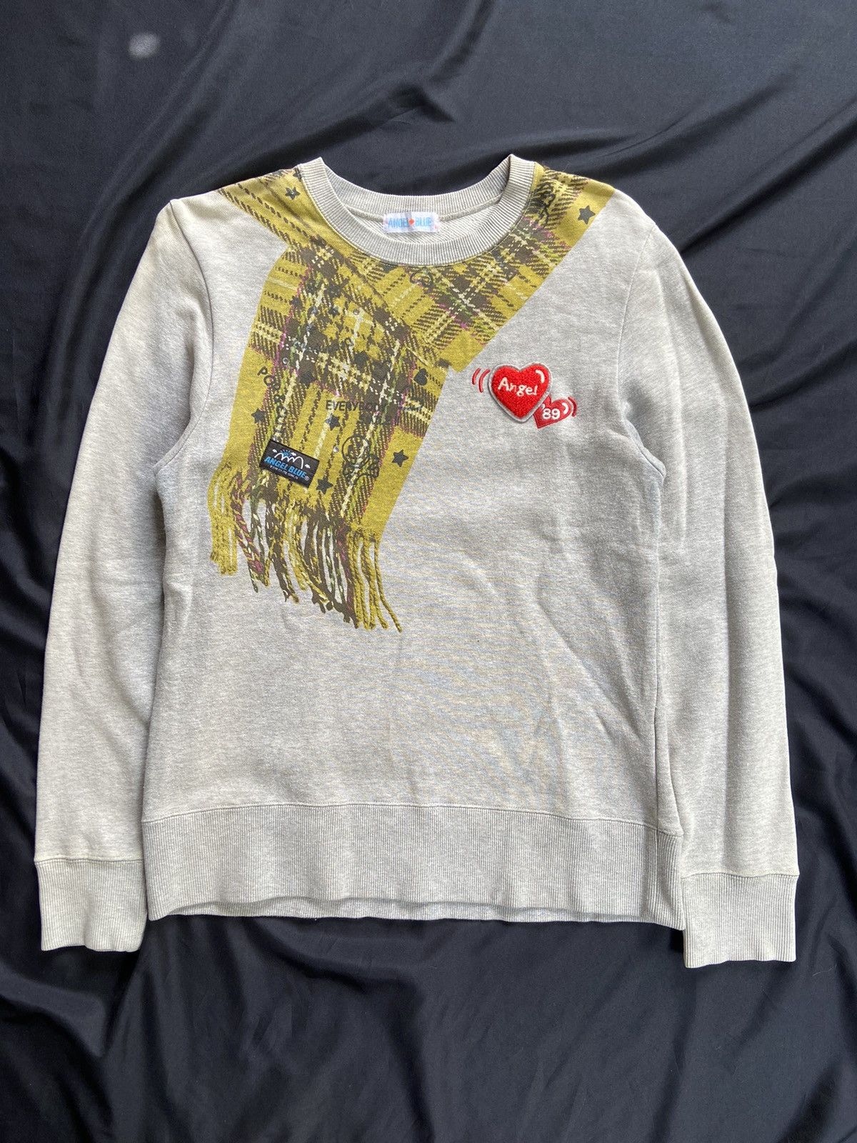 image of I Love Ab Angel Blue 89 Sun Faded Sweatshirt in Grey, Men's (Size Small)