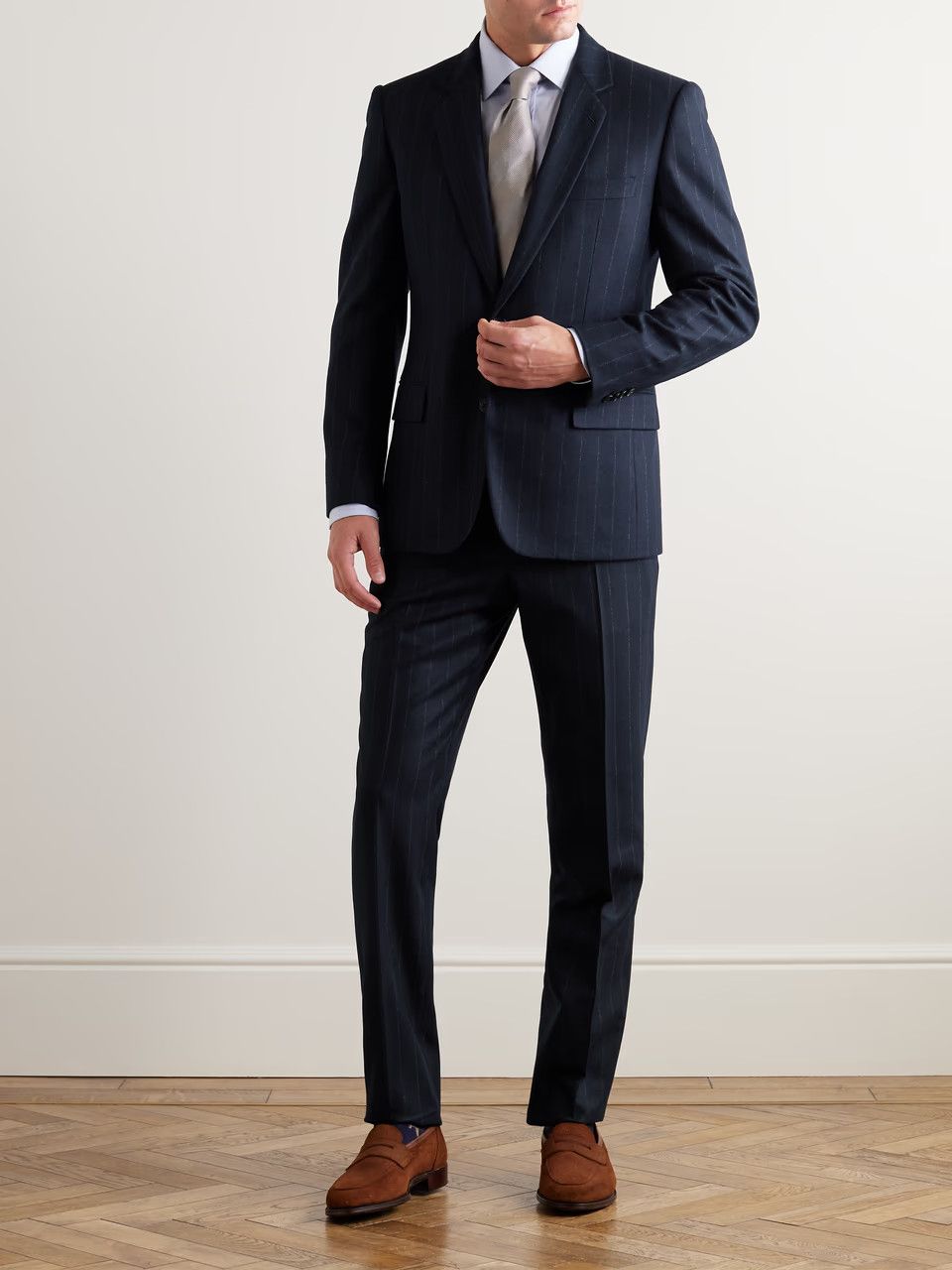 Loro Piana o1w1db10824 International Cashmere Suit in Navy Blue Size US XL / EU 56 / 4 - 2 Thumbnail
