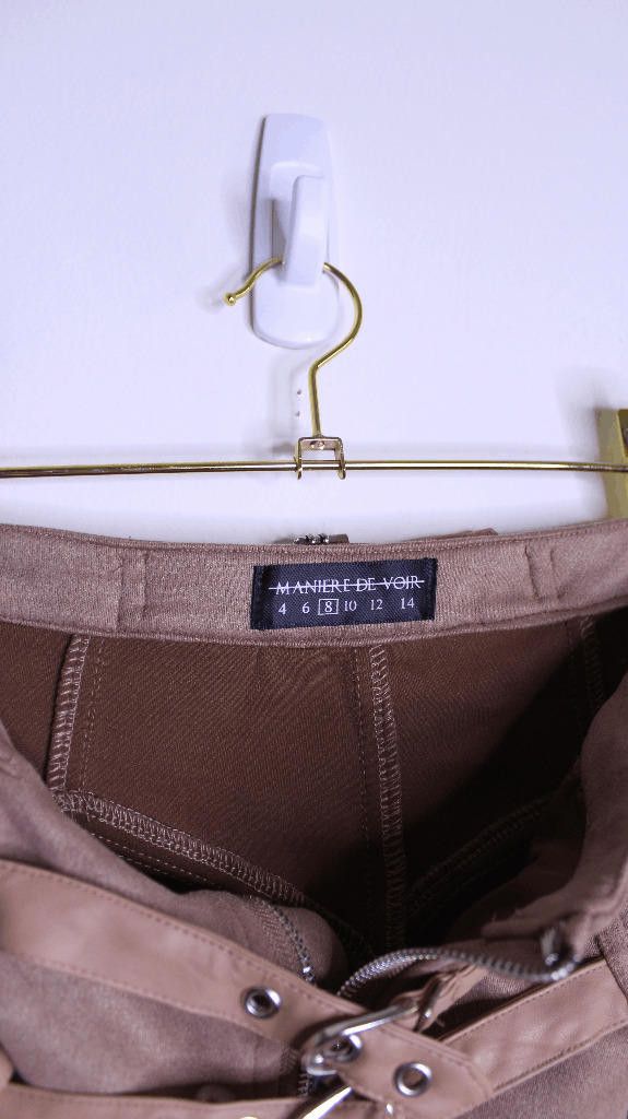 Maniere De Vior Maniere De Voir Tan Suede Buckle Leggings - 4 Size 28" / US 6 / IT 42 - 3 Thumbnail