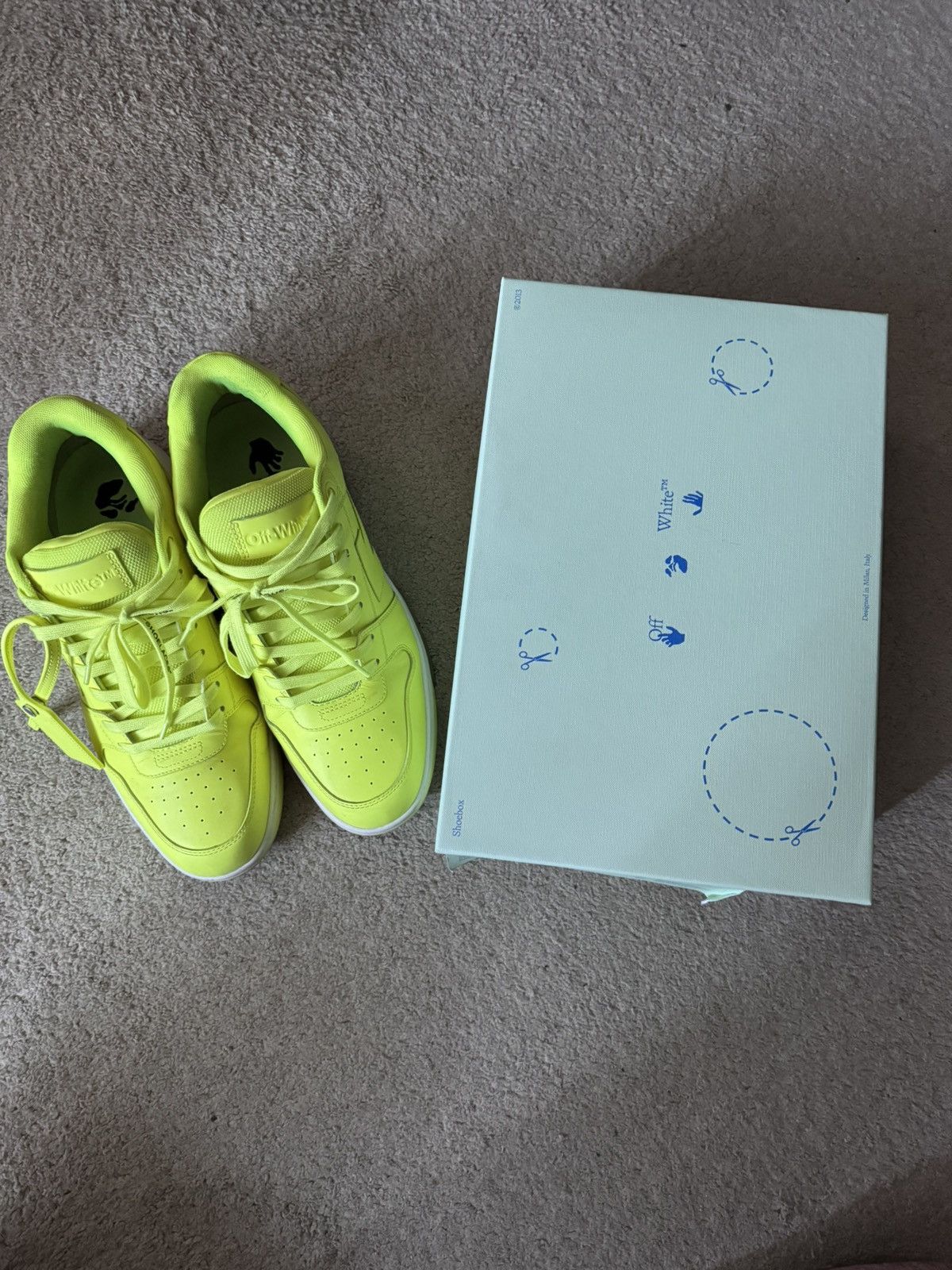 Off-White Off-White Out of Office Sneakers Fluro Yellow size 46 Size US 12 / EU 45 - 2 Thumbnail