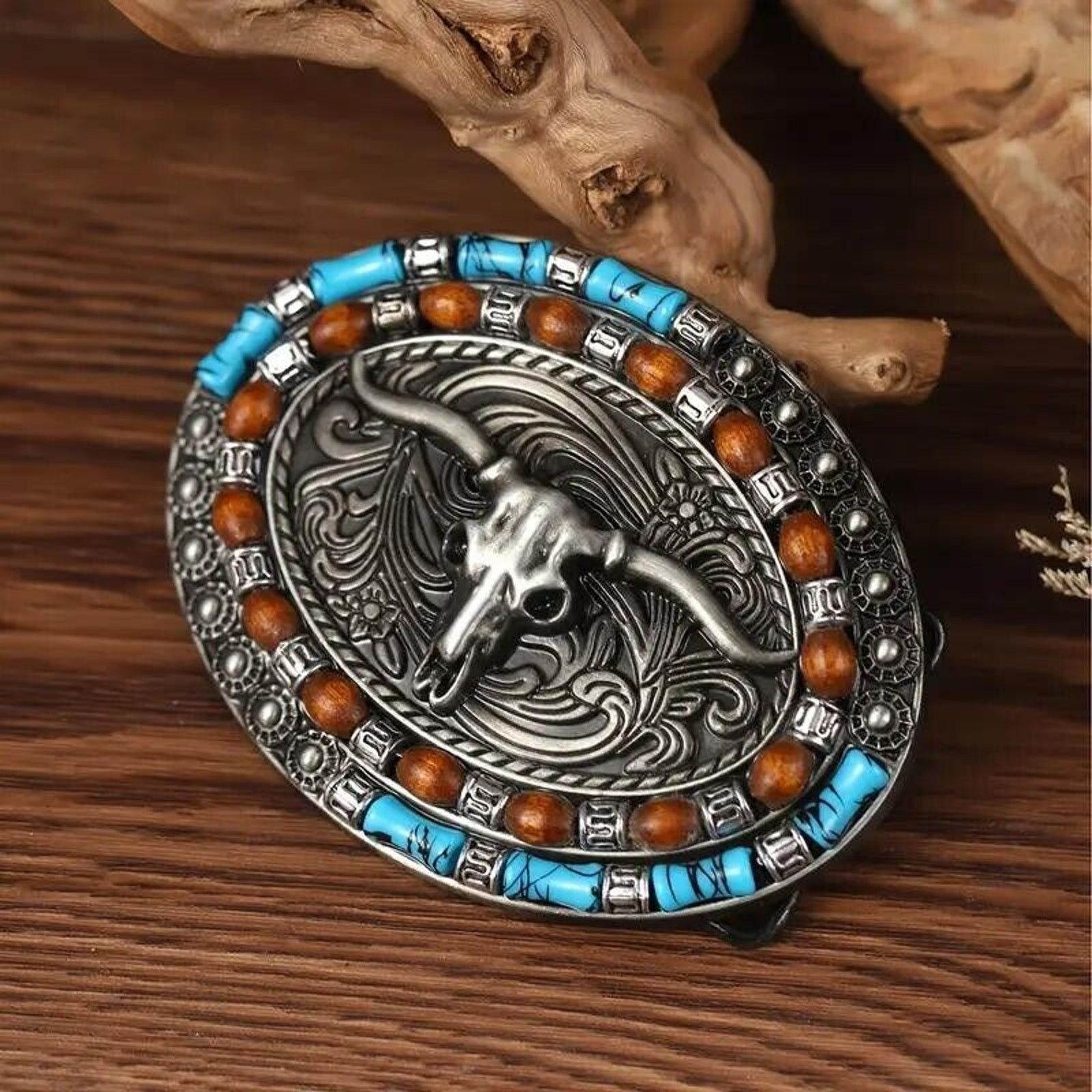 Other Cowboy Belt Buckle •Texas Longhorn Steer Bull Skull Size ONE SIZE - 2 Thumbnail