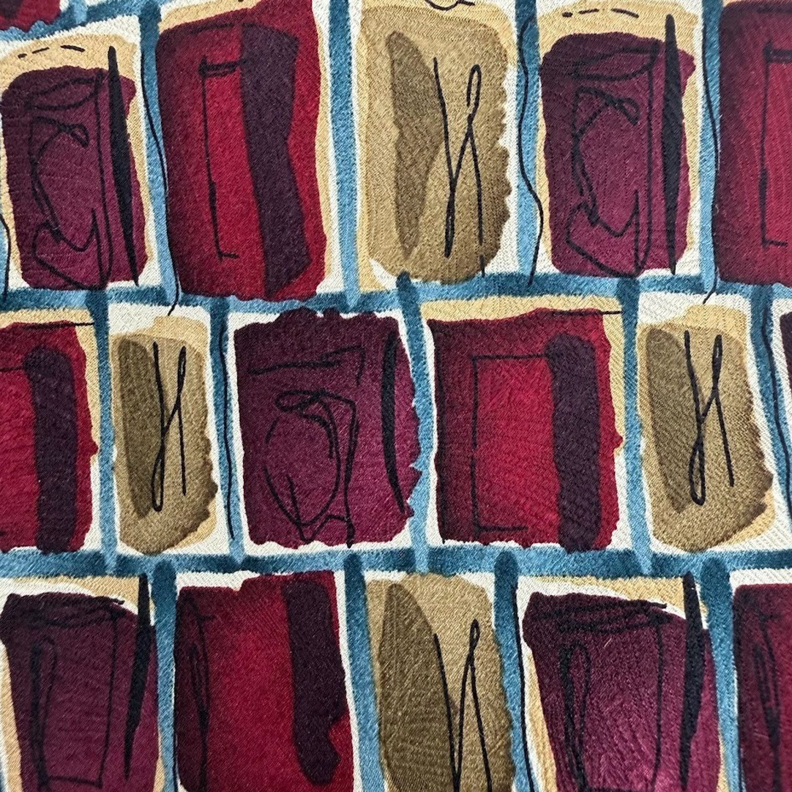 & Other Stories J Garcia Collection Men’s Silk Tie Abstract Artistic Vintage Size ONE SIZE - 2 Thumbnail
