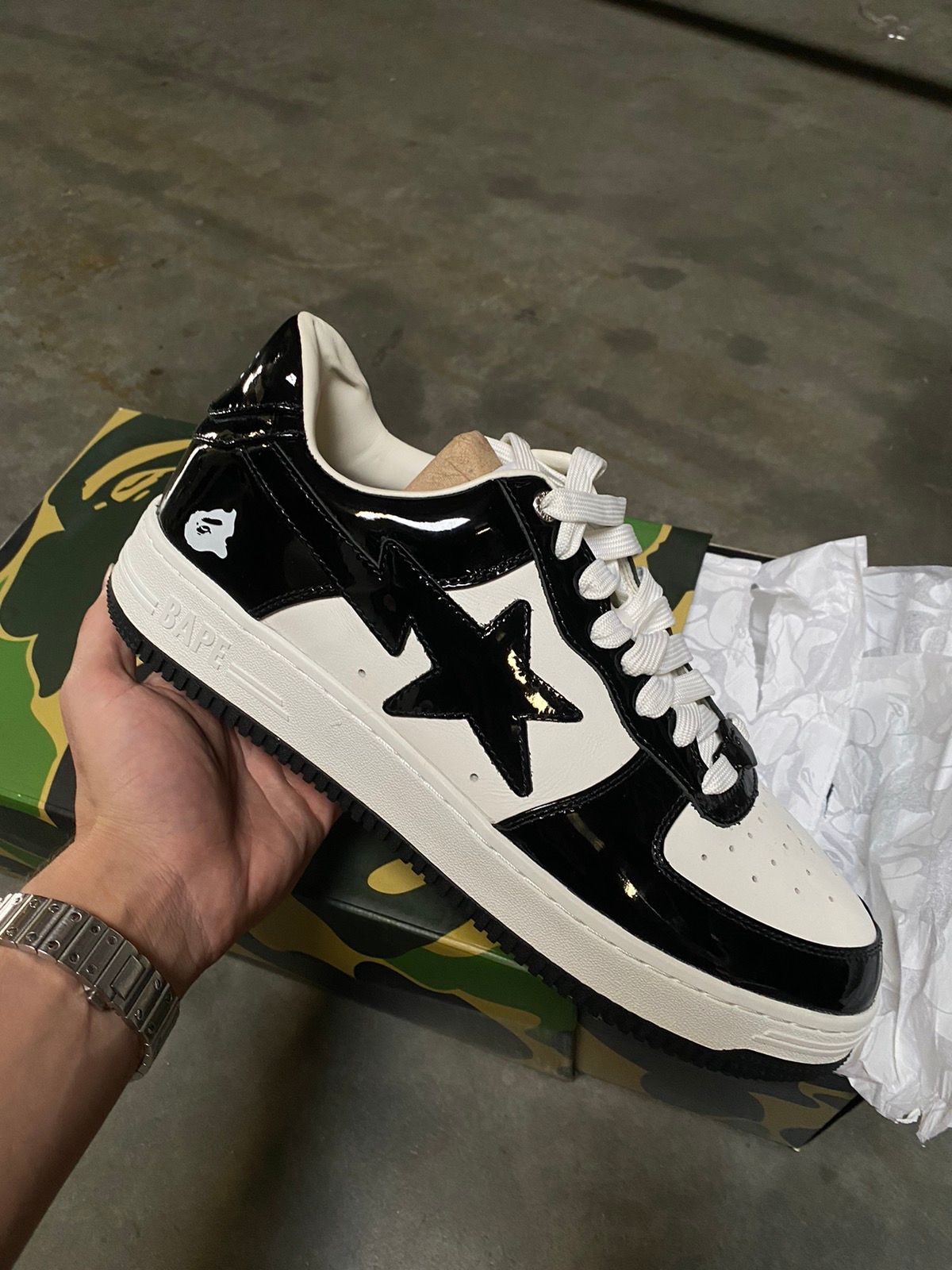 Pre-owned Bape Sta Low Shoes In Black