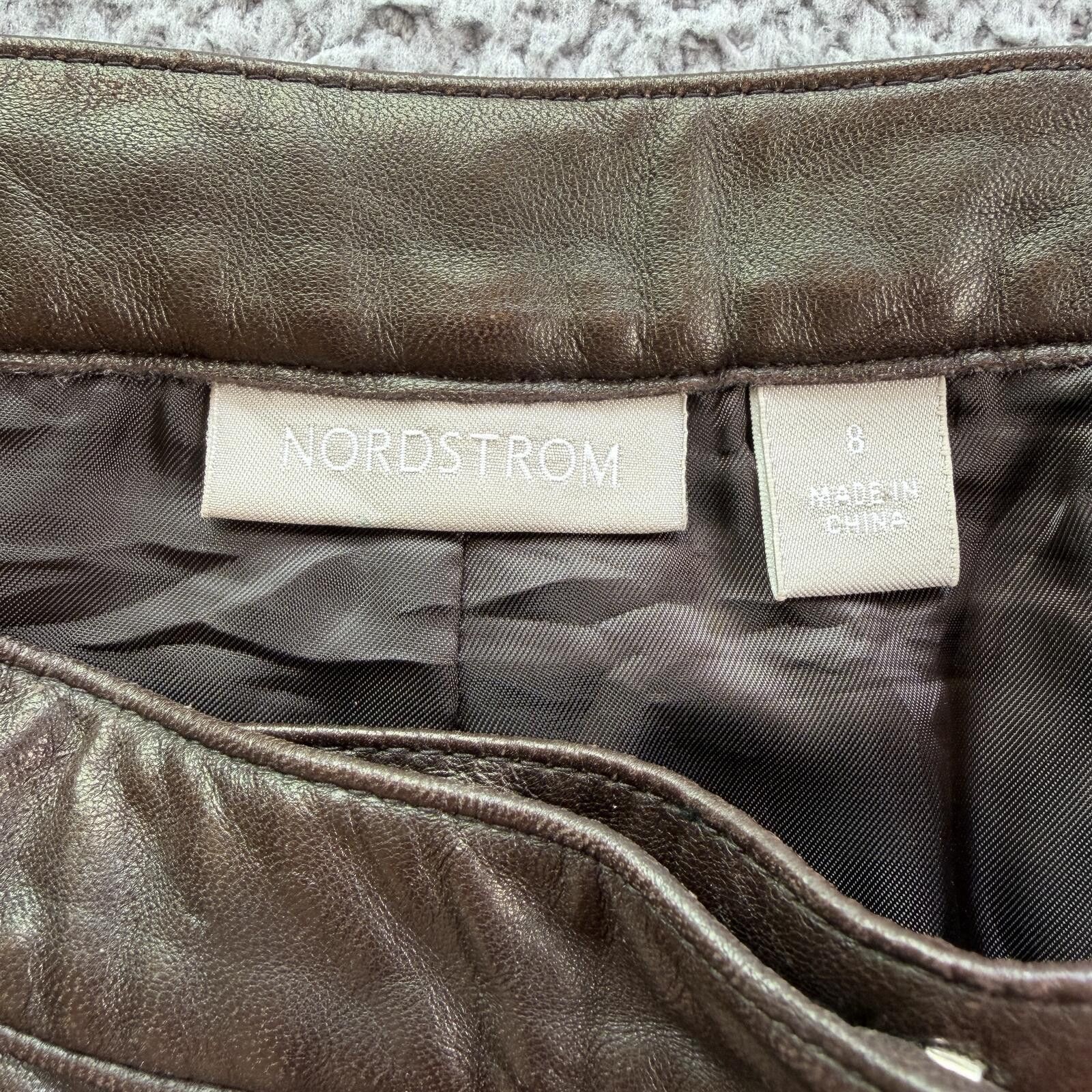 Nordstrom Vintage Y2K Nordstrom Brown Lambskin Leather Pants Womens 8 Size 30" / US 8 / IT 44 - 5 Thumbnail