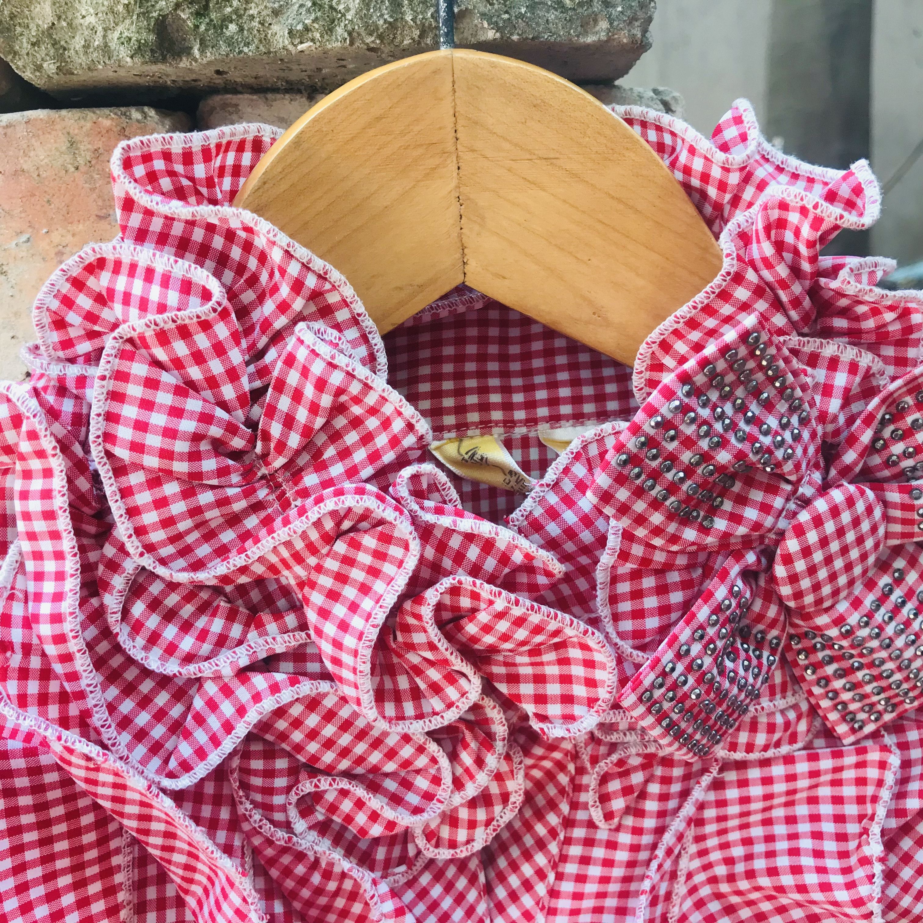 Japanese Brand × Vintage Japanese Puffy Ruffle Plaid Shirt Size S / US 4 / IT 40 - 3 Thumbnail