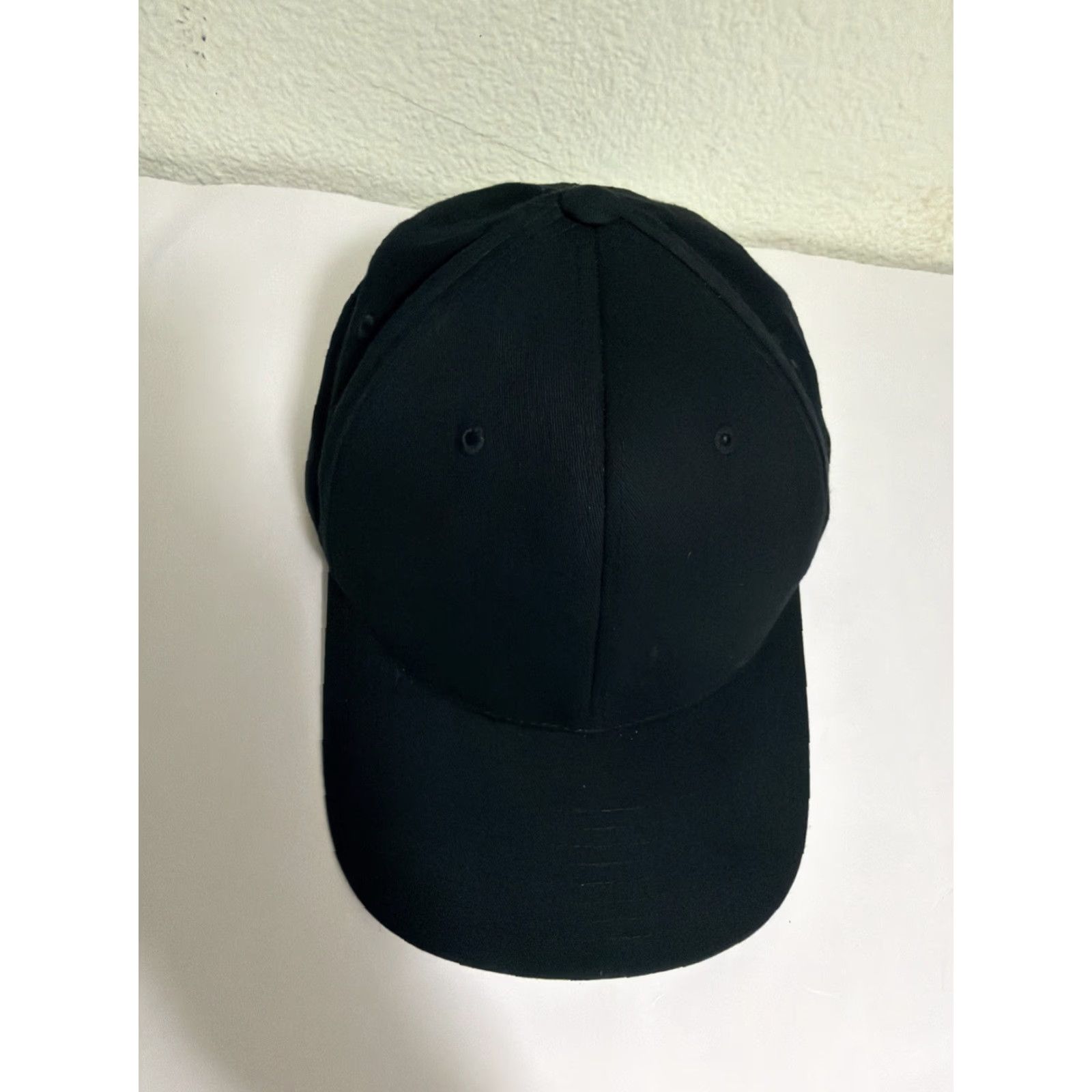 Vintage Flexfit Black hat L / XL Blank Baseball Fitted Hat Size ONE SIZE - 6 Thumbnail