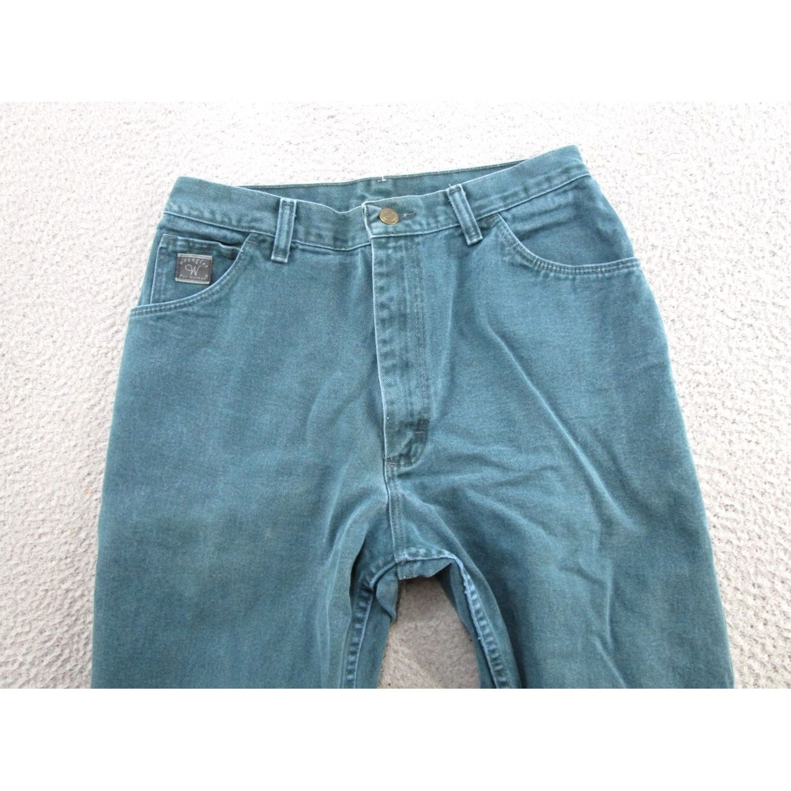 Wrangler VINTAGE Wrangler Jeans For Women 90s Green Denim High Rise Mom Size 12x30 Womens Size 34" / US 12 / IT 48 - 4 Thumbnail
