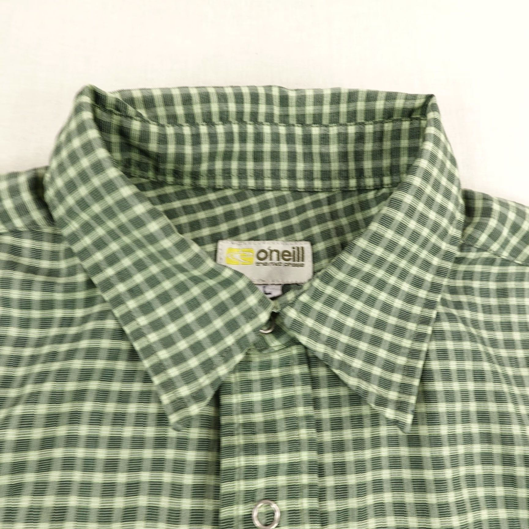 O'Neill Vintage O'Neill Shirt Mens Large Green White Plaid Button Up Skate Surf 90s ^ Size US L / EU 52-54 / 3 - 2 Thumbnail