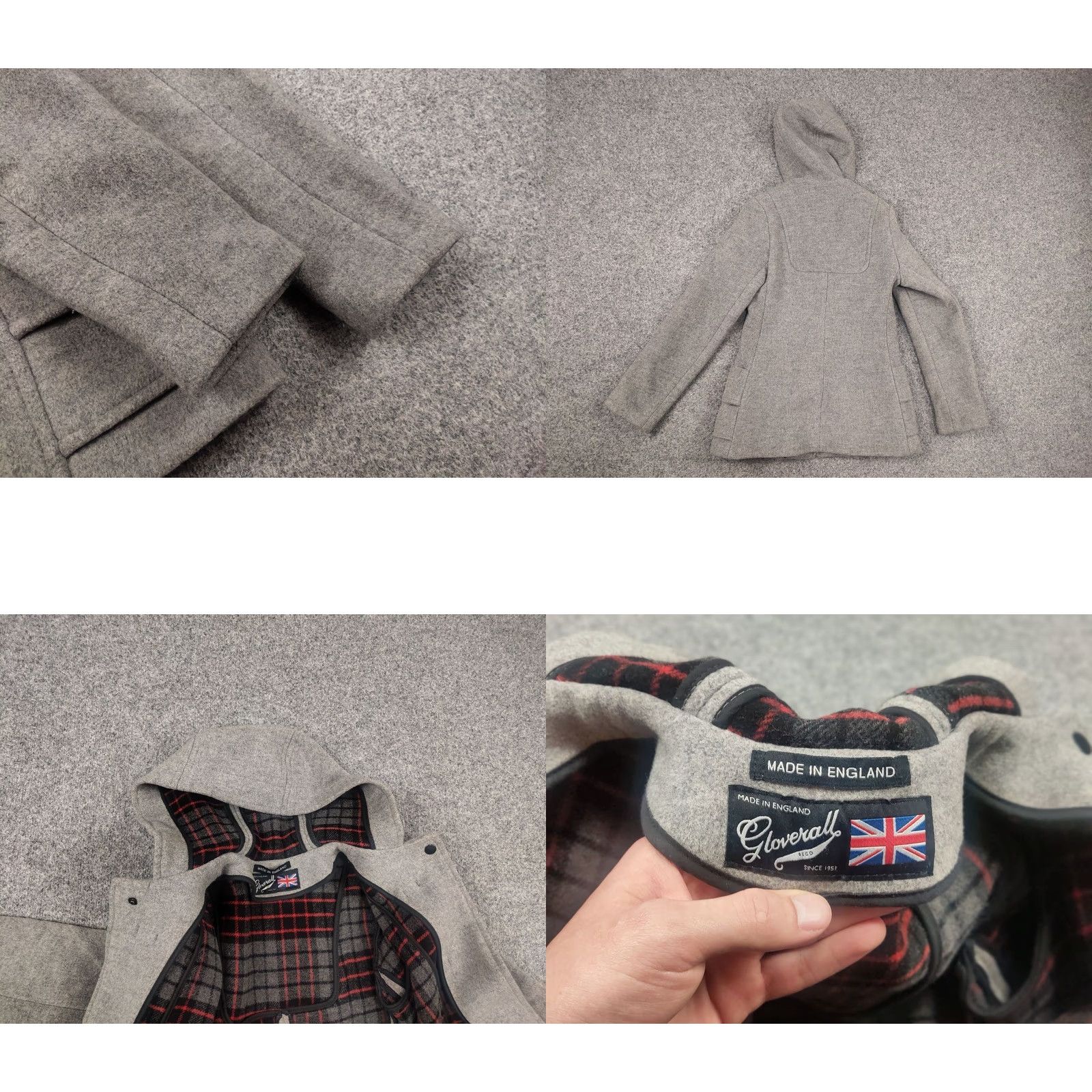 Gloverall VINTAGE Gloverall Duffle Coats Gray Wool Button Hooded Women's Short Jacket Size 28" / US 6 / IT 42 - 9 Thumbnail