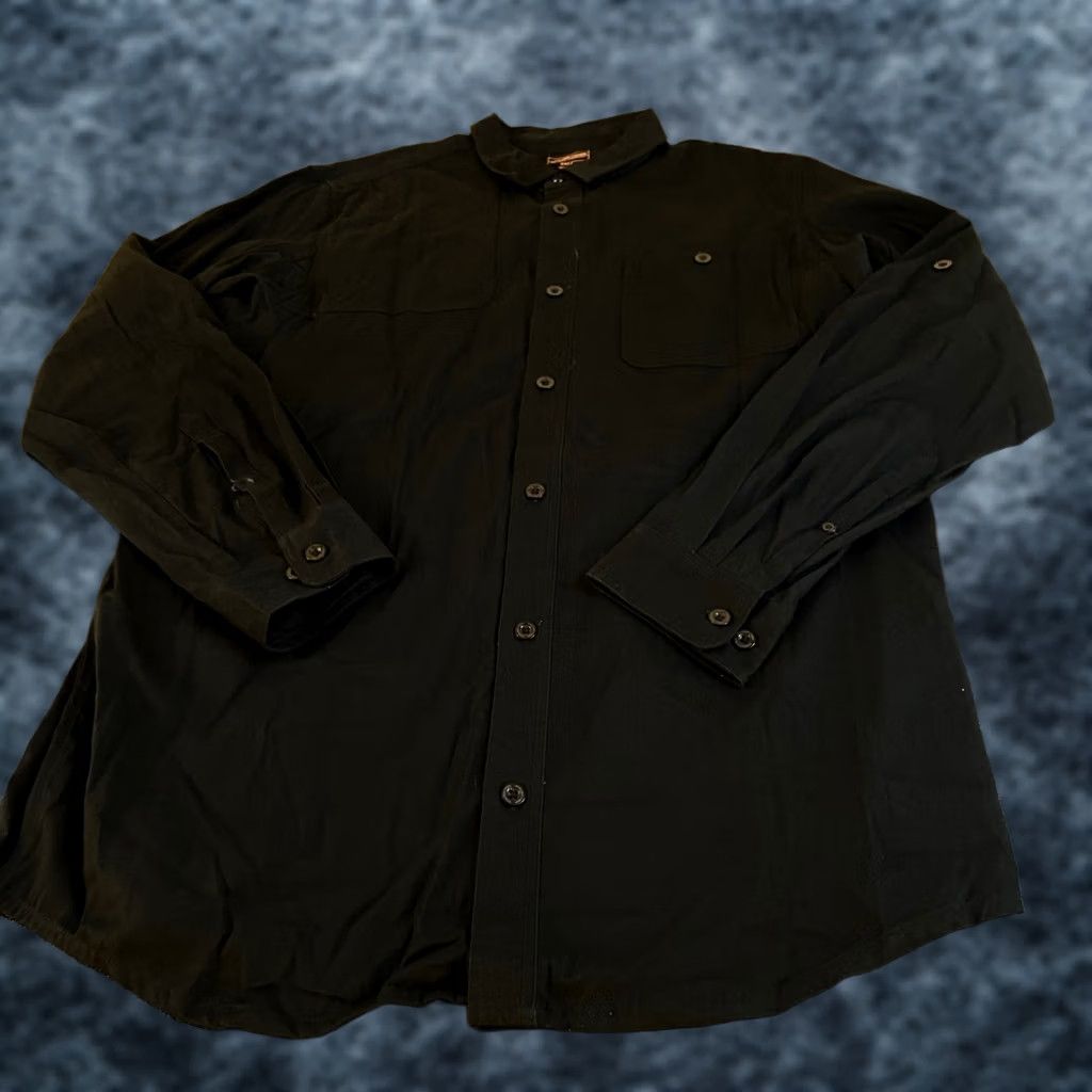 Vintage Boulder Creek Trading Company Button-Up Shirt XL Tall Black Roll Tab Sleeves Chest Pockets Casual Workwear Mens Size US XL / EU 56 / 4 - 1 Thumbnail