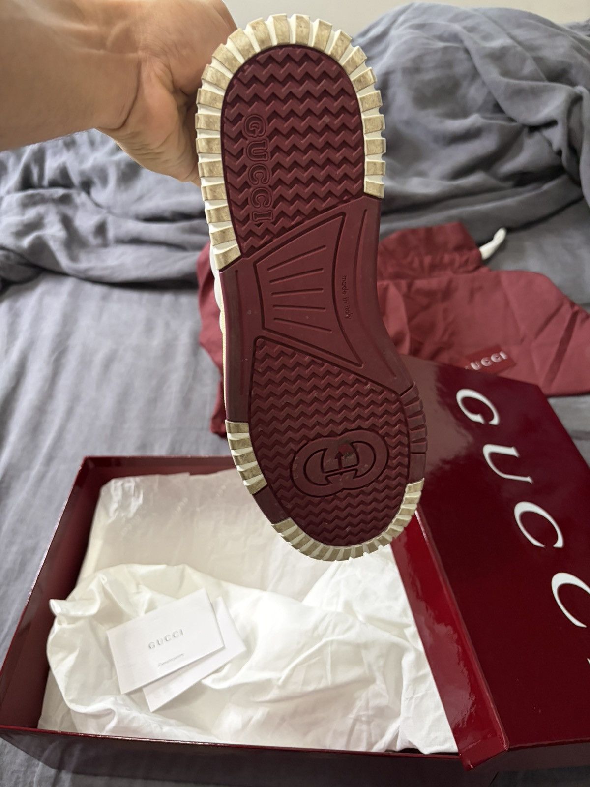 Gucci Gucci Re-Web Sneaker 'White Rosso Ancora' Size US 8 / EU 41 - 5 Thumbnail