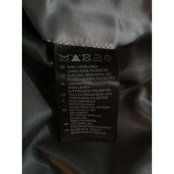 H&M H & M MENS GRAY 100%LINEN SPORT COAT JACKET BLAZER SIZE: 42R Size 42R - 6 Thumbnail