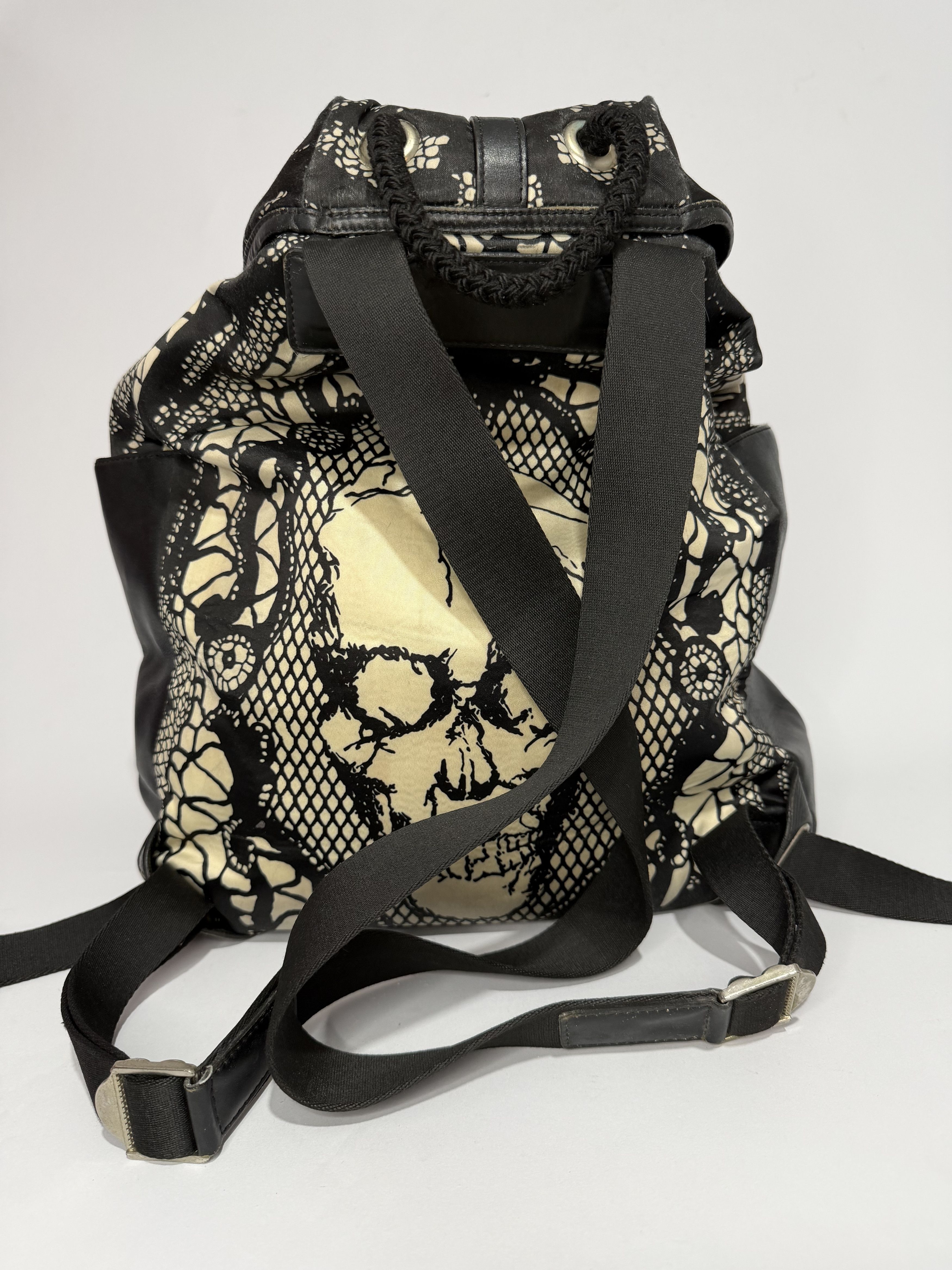 Alexander McQueen Alexander McQueen Satin Skull & Lace Backpack Size ONE SIZE - 5 Thumbnail