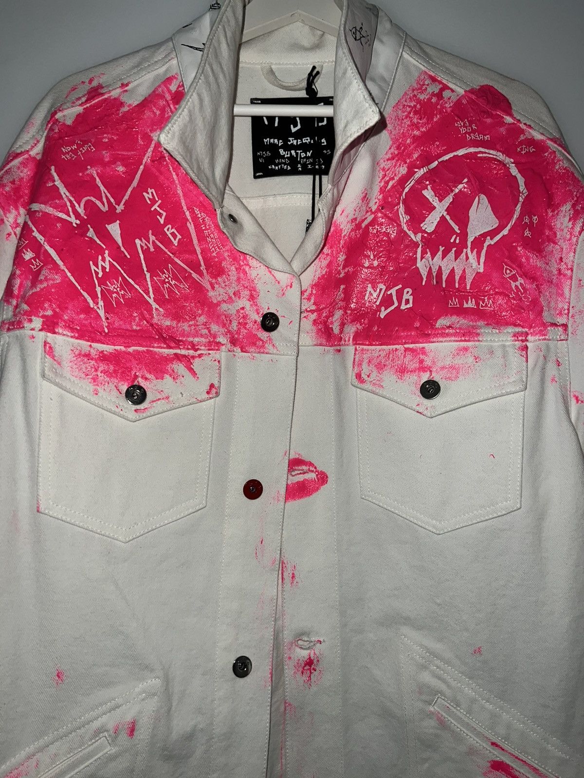 Marc Jacques Burton Graffiti Denim Jacket Size US XXL / EU 58 / 5 - 2 Thumbnail
