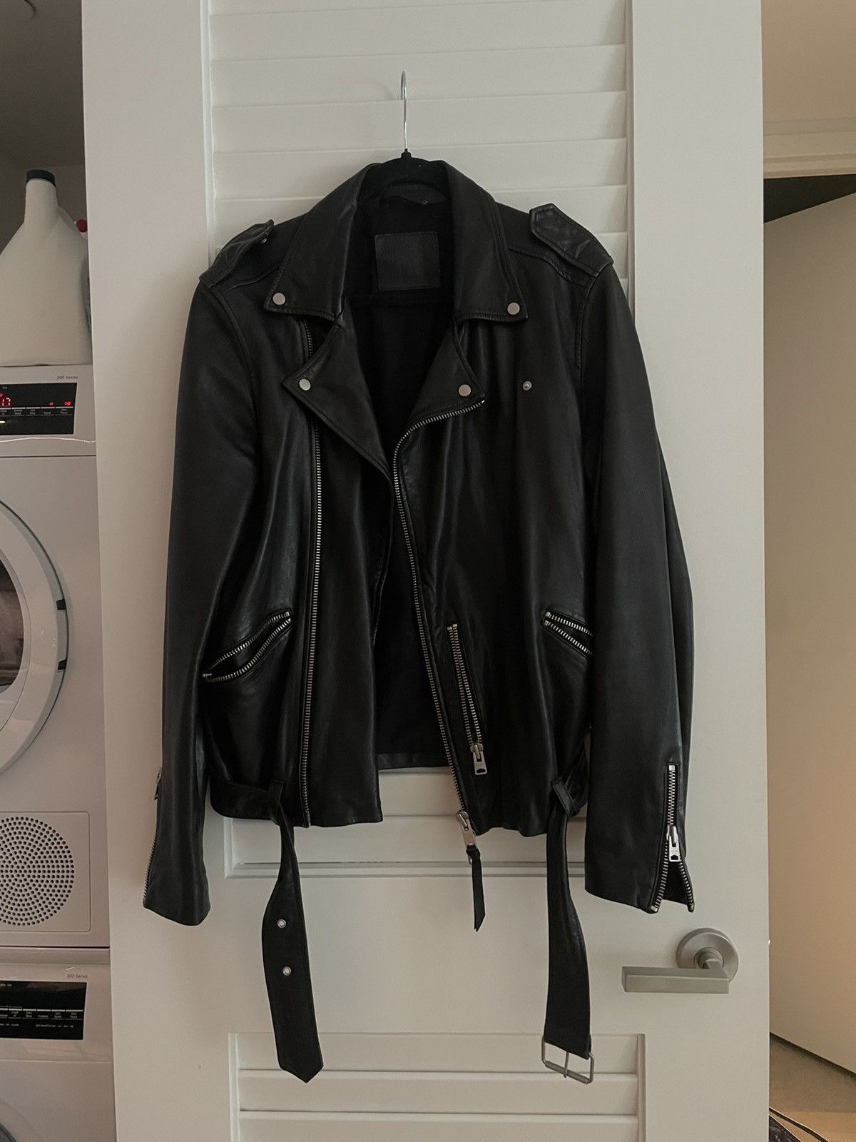 Allsaints AllSaints Asymmetric Zip Leather Biker Jacket Size US M / EU 48-50 / 2 - 2 Thumbnail