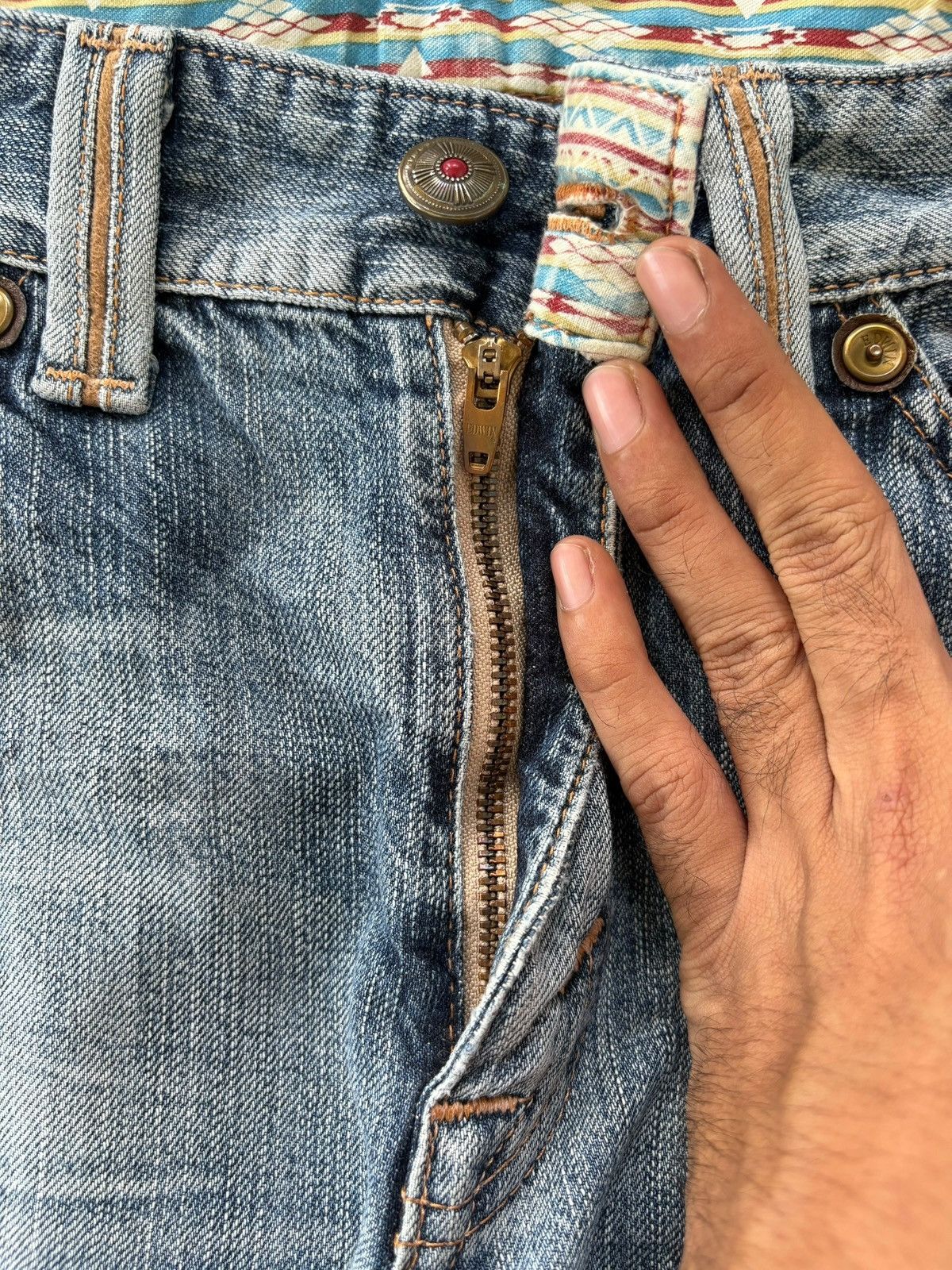 Edwin Exclusive Vintage Edwin Faded Distressed Baggy Jeans Size US 36 / EU 52 - 3 Thumbnail