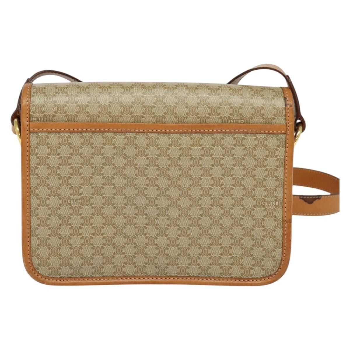 Celine CELINE Macadam Canvas Shoulder Bag Beige Gold Size ONE SIZE - 3 Thumbnail