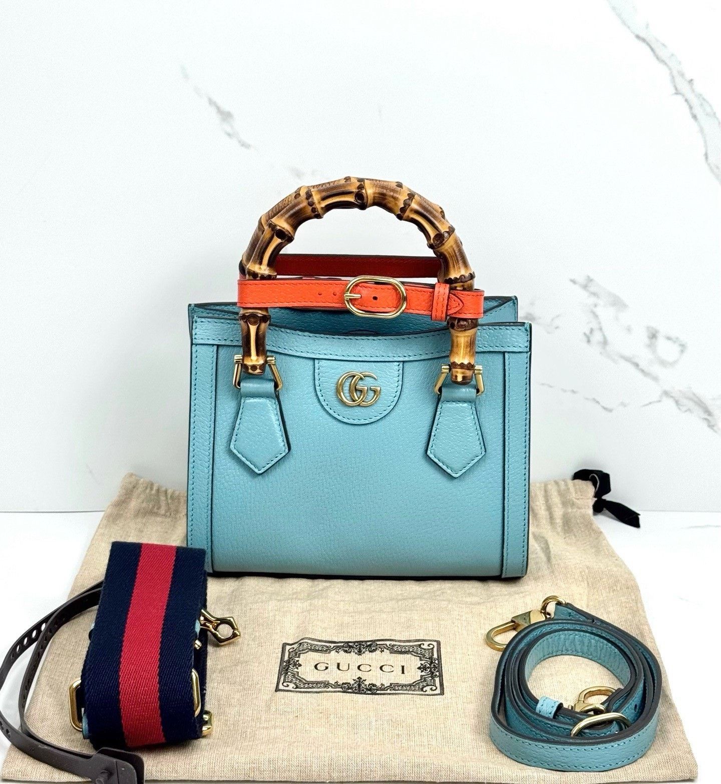 Gucci Gucci Diana Bamboo Mini Blue Size ONE SIZE - 1 Thumbnail
