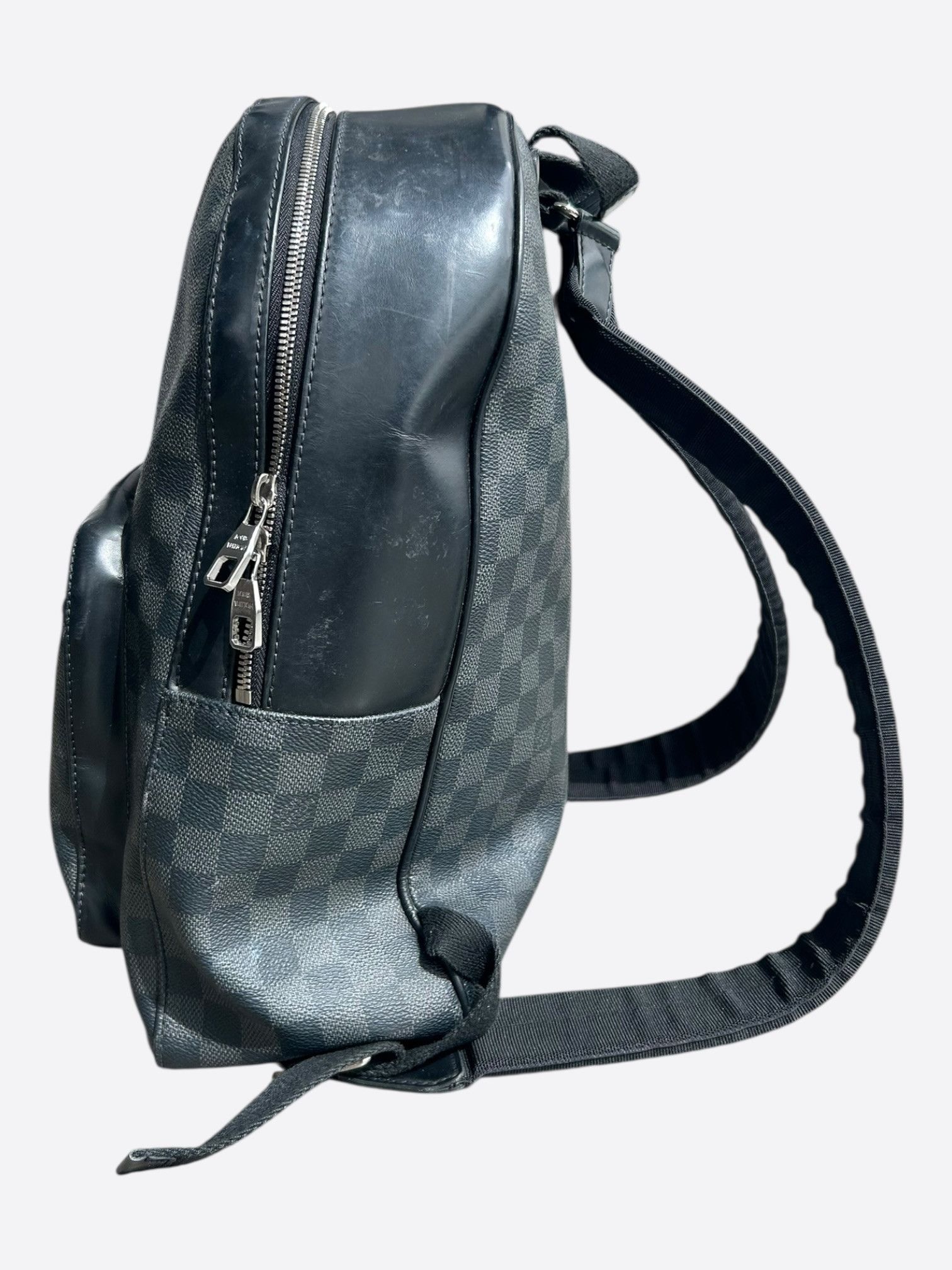 Louis Vuitton Damier Graphite Josh Backpack Black Leather Silver Louis Vuitton Damier Graphite Josh Backpack 1796163  main image 3