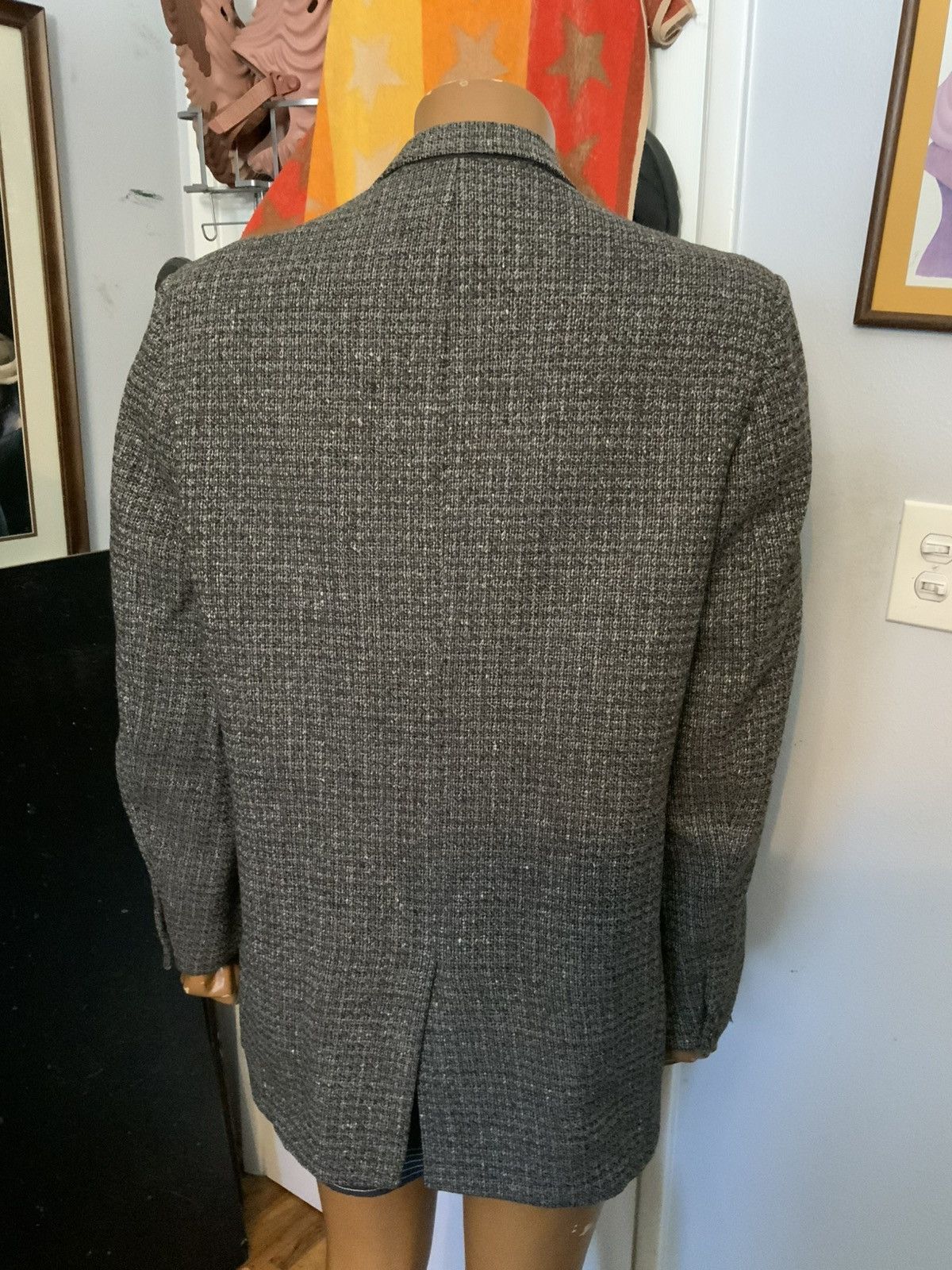 Vintage Vintage 60s Smiths Country Club Tweed Wool Blazer Jacket. Size 44L - 12 Thumbnail