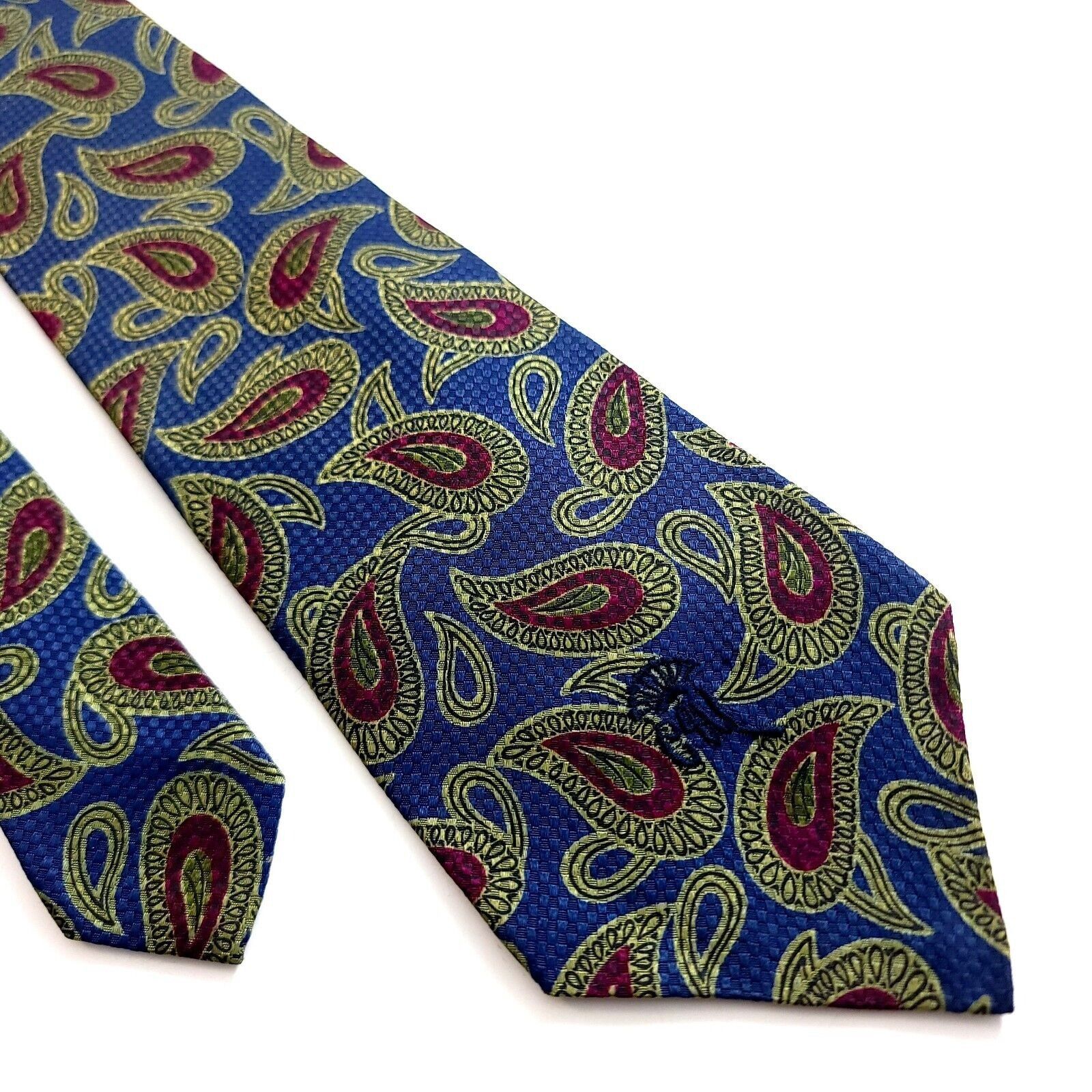 Countess Mara Countess Mara Blue Red Green Paisley Woven Silk Tie Size ONE SIZE - 1 Thumbnail