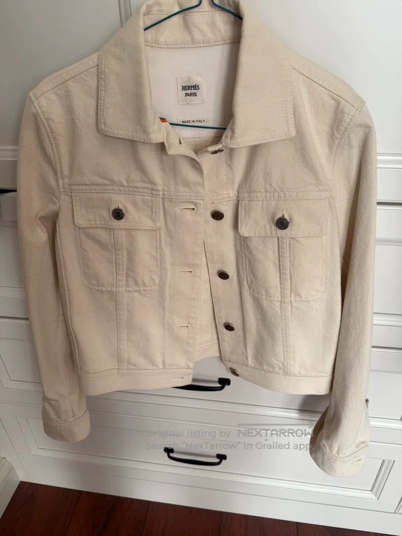 Hermes Hermes White Denim Jacket Size XS / US 0-2 / IT 36-38 - 1 Thumbnail