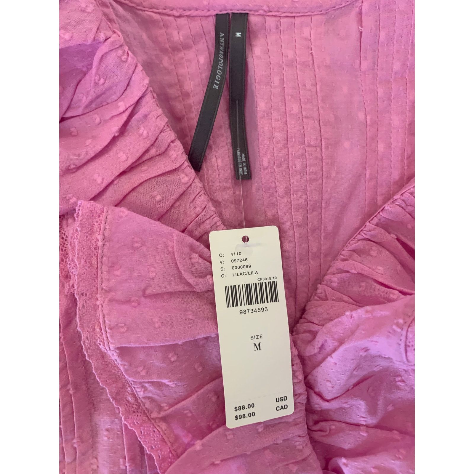 Anthropologie NWT Anthropologie Sleeveless Pintuck Ruffle Blouse Size M / US 6-8 / IT 42-44 - 6 Thumbnail