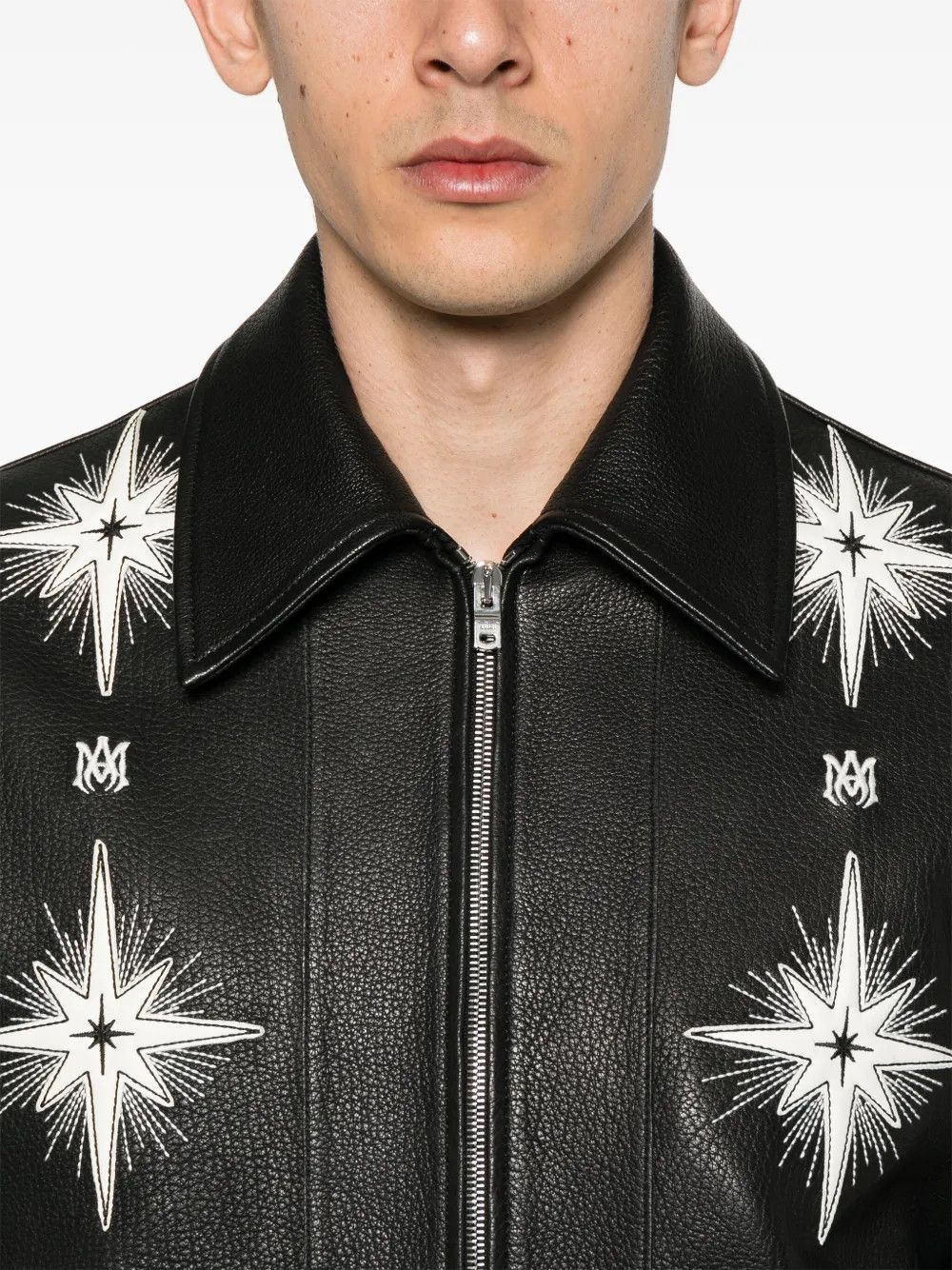 Amiri o1h1sh10525 Starburst Leather Blouson Jacket in Black Size US L / EU 52-54 / 3 - 5 Thumbnail