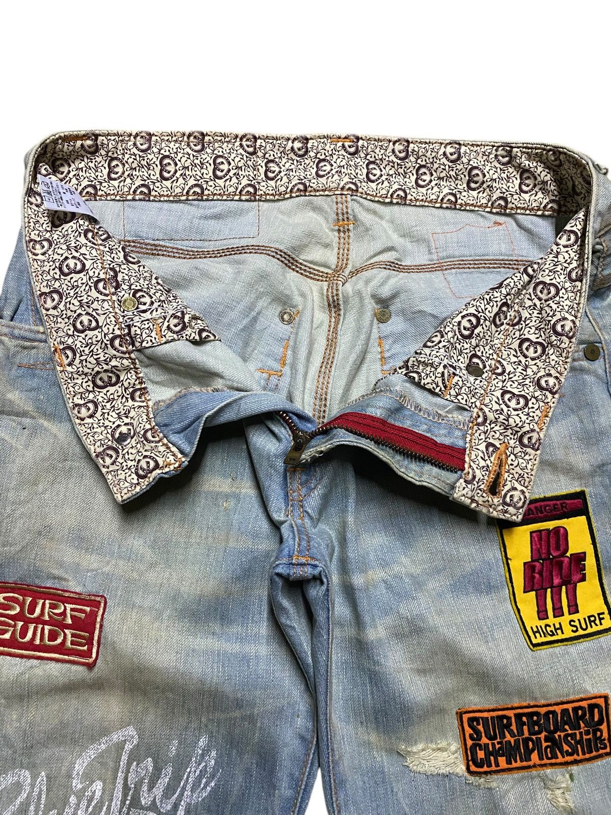 Edwin Edwin Blue Trip Print Dirty Patches Jeans Size US 32 / EU 48 - 11 Thumbnail