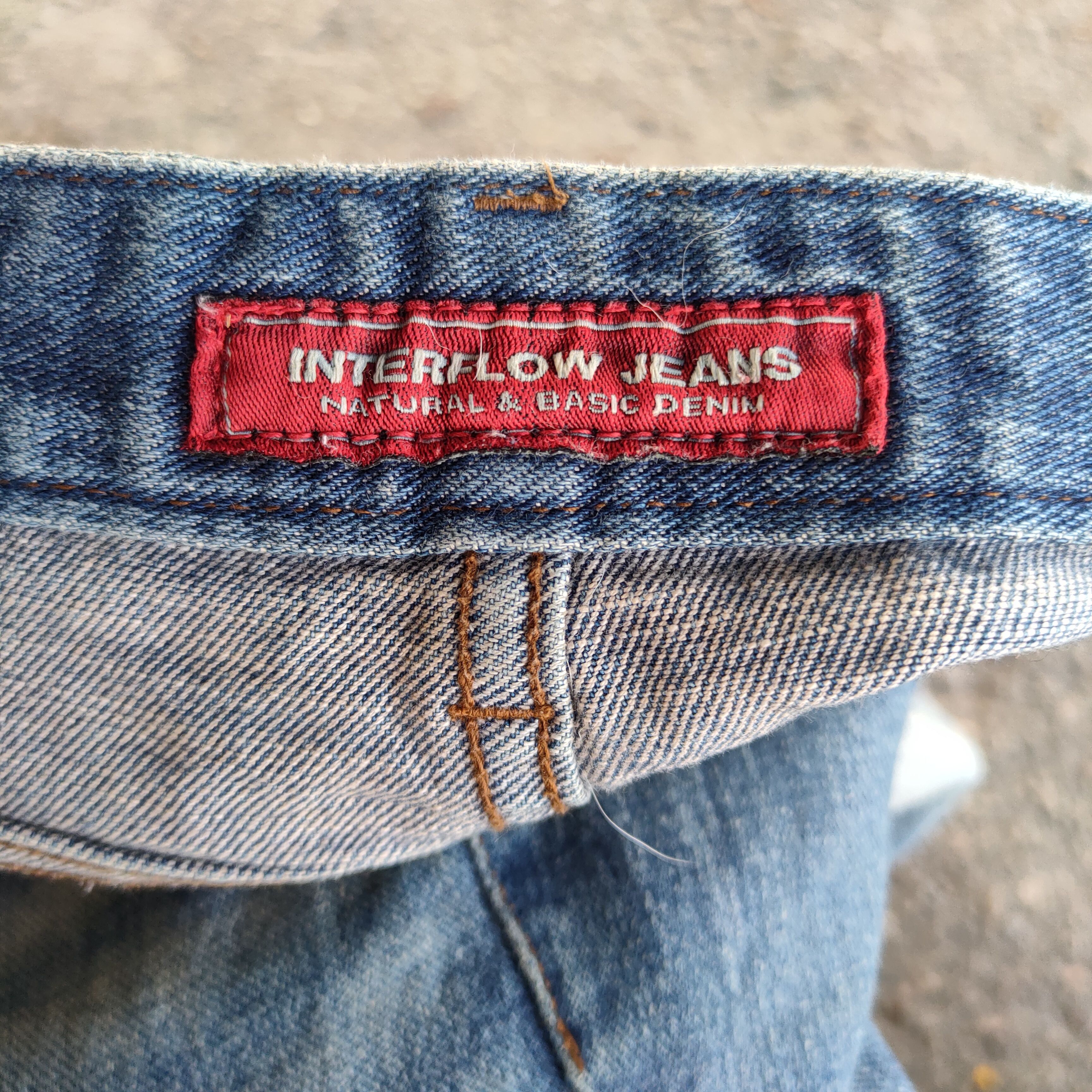 Japanese Brand × Jean × Vintage VINTAGE INTERFLOW FLARE FADED RIPPED JEANS DENIM PANTS Size US 31 - 11 Thumbnail