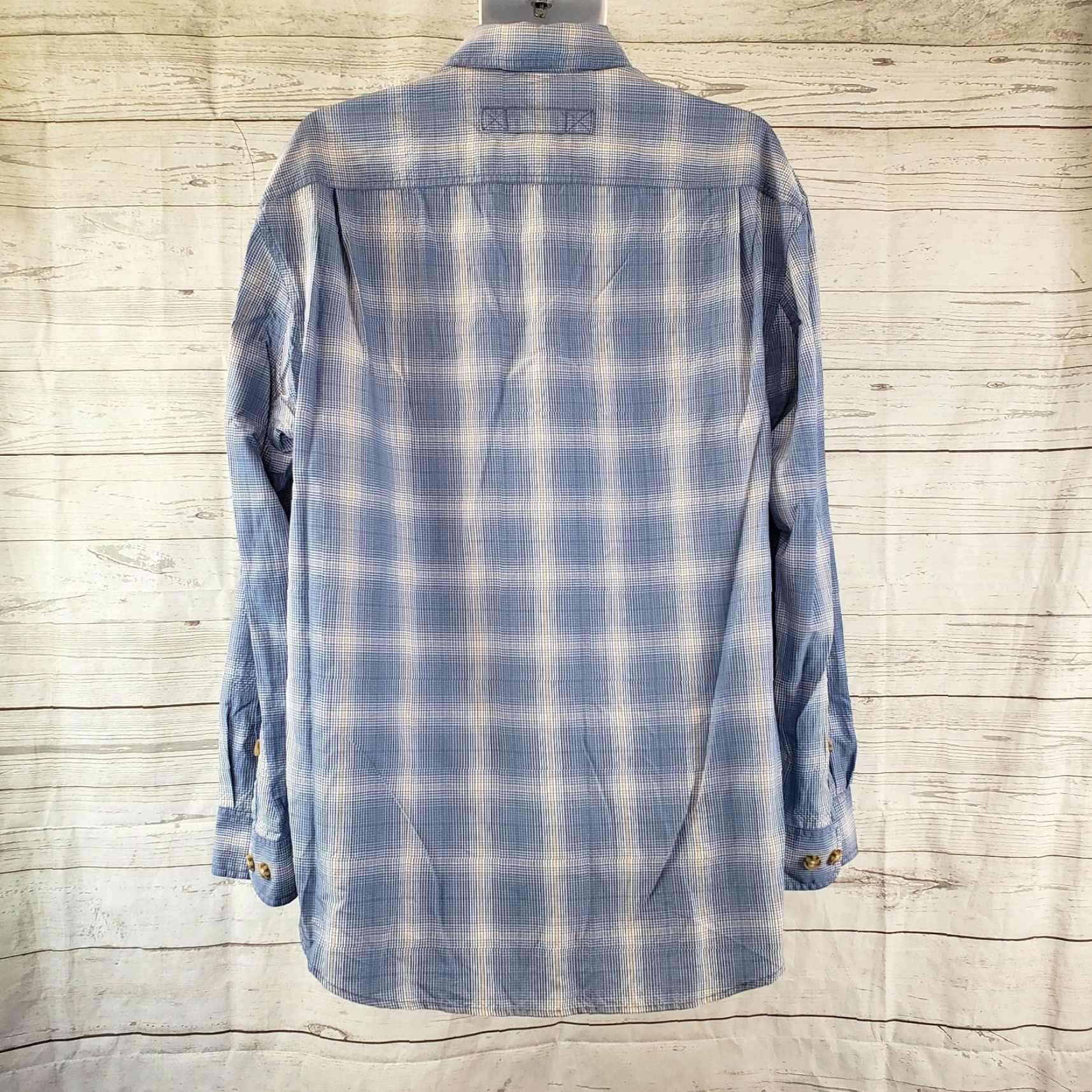 Vintage Duluth Mens Shirt L Blue Plaid Long Sleeve Button Front Nylon Blend Casual Regular Size Large Size US L / EU 52-54 / 3 - 2 Thumbnail