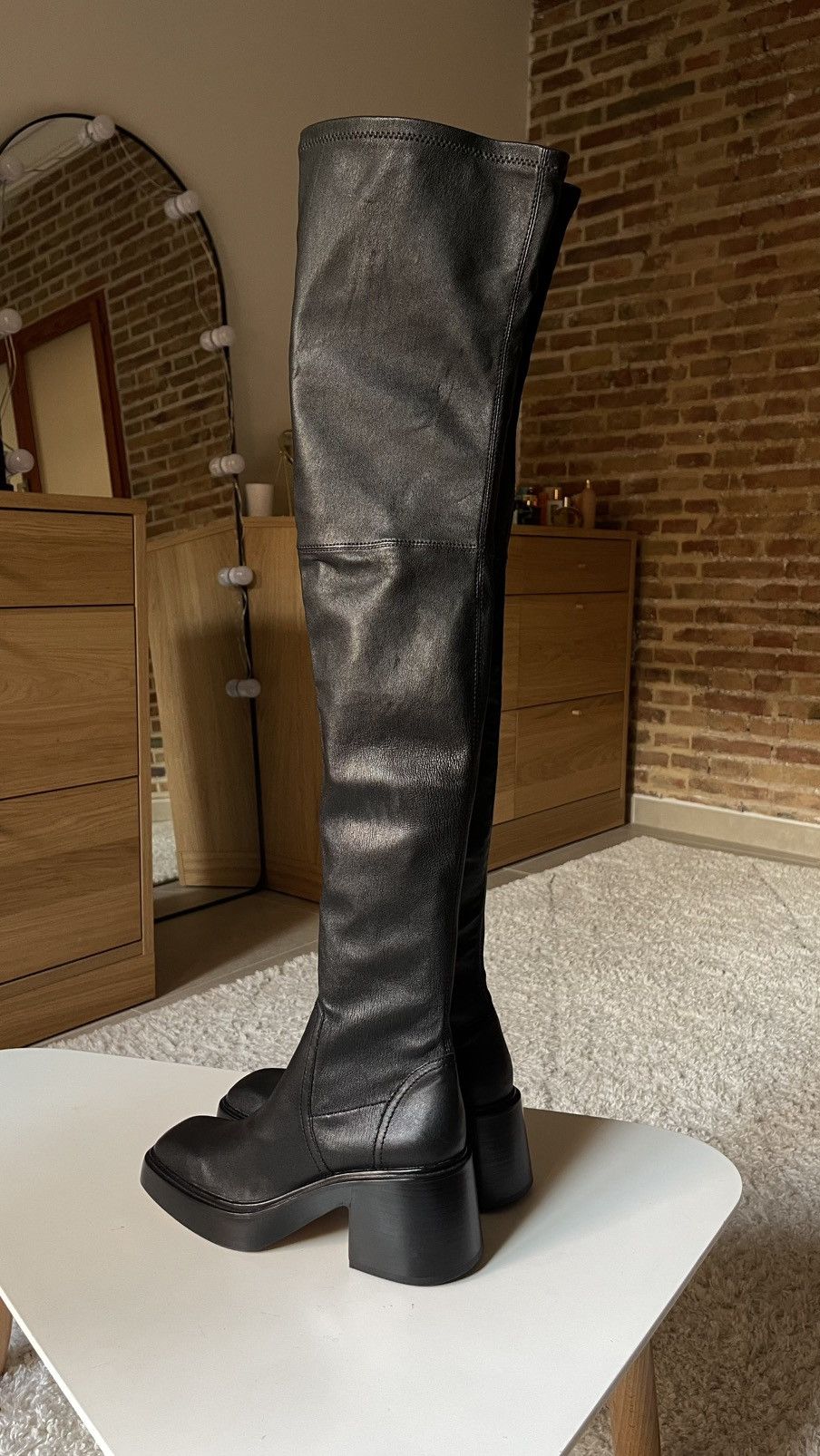 Maje Maje Black Leather Knee High Boots Size 38 Size US 8 / IT 38 - 7 Thumbnail