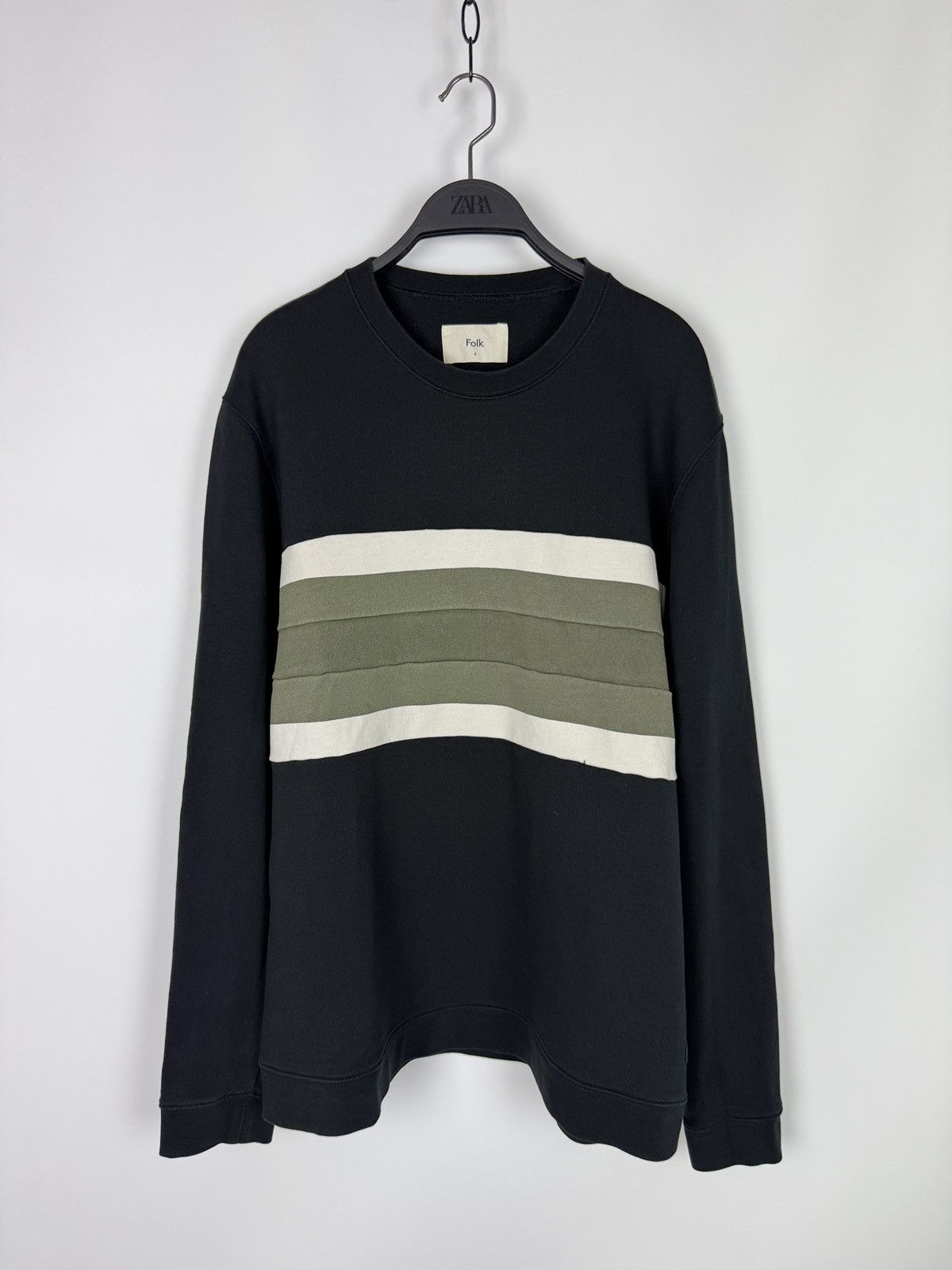 Folk Folk Front Stripe Cotton Crewneck Sweatshirt XXL Size US XXL / EU 58 / 5 - 1 Thumbnail