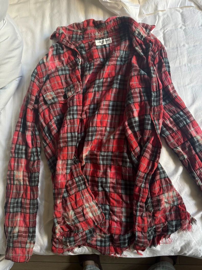 Saint Laurent Paris Saint Laurent Red Checkered Button-Up Shirt Size US M / EU 48-50 / 2 - 1 Thumbnail