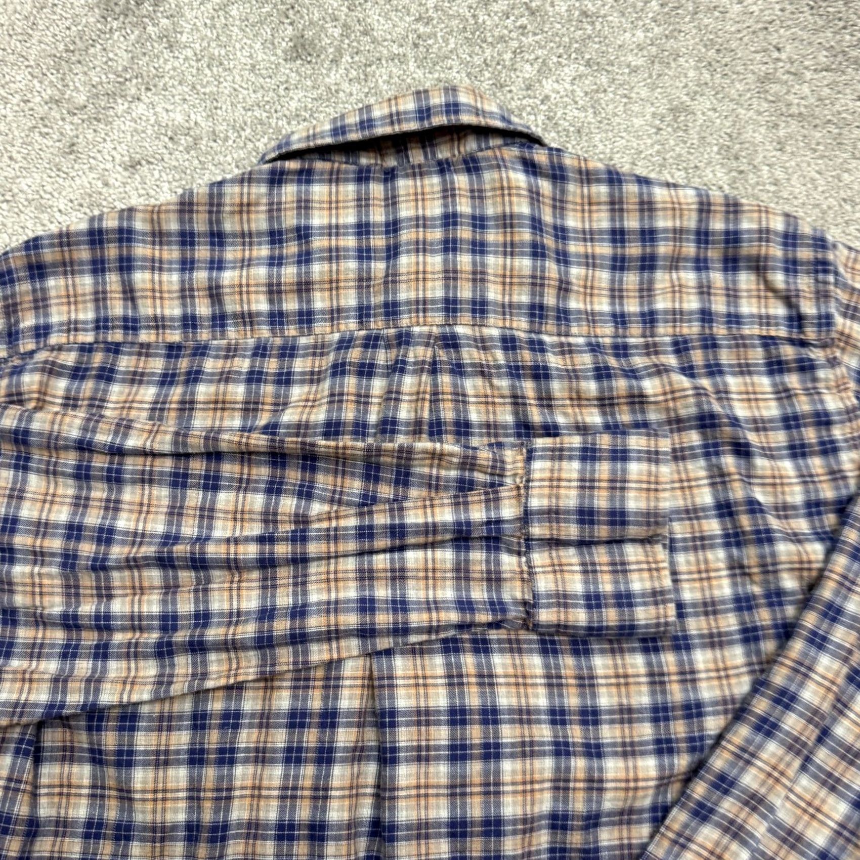 Peter Millar Peter Millar Button-Down Shirt Mens M Navy Brown Plaid Long Sleeve Cotton Multicolor Classic Outdoor Preppy Size US M / EU 48-50 / 2 - 3 Thumbnail