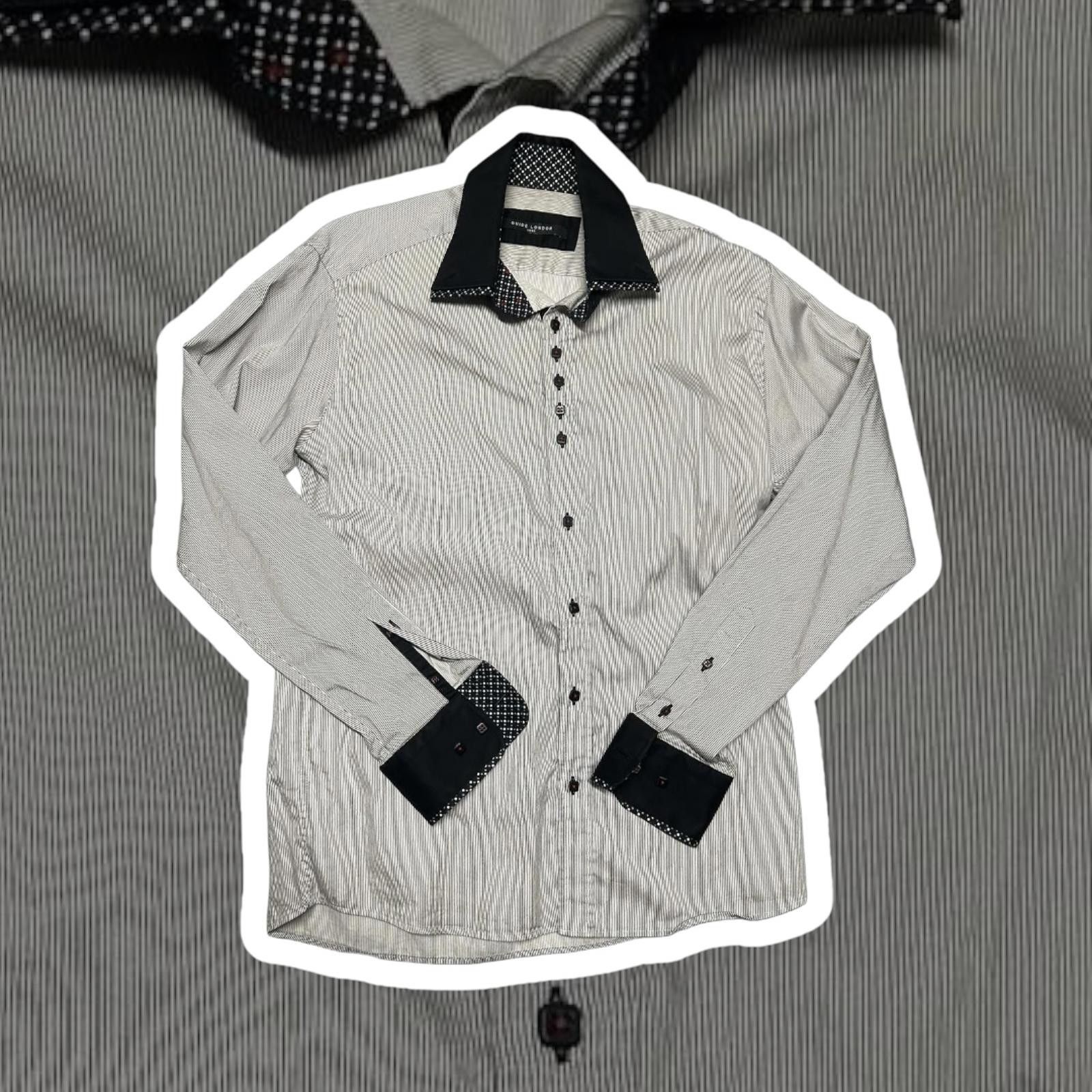 Designer Guide London Striped Dress Shirt with Contrast Collar Size US L / EU 52-54 / 3 - 1 Thumbnail