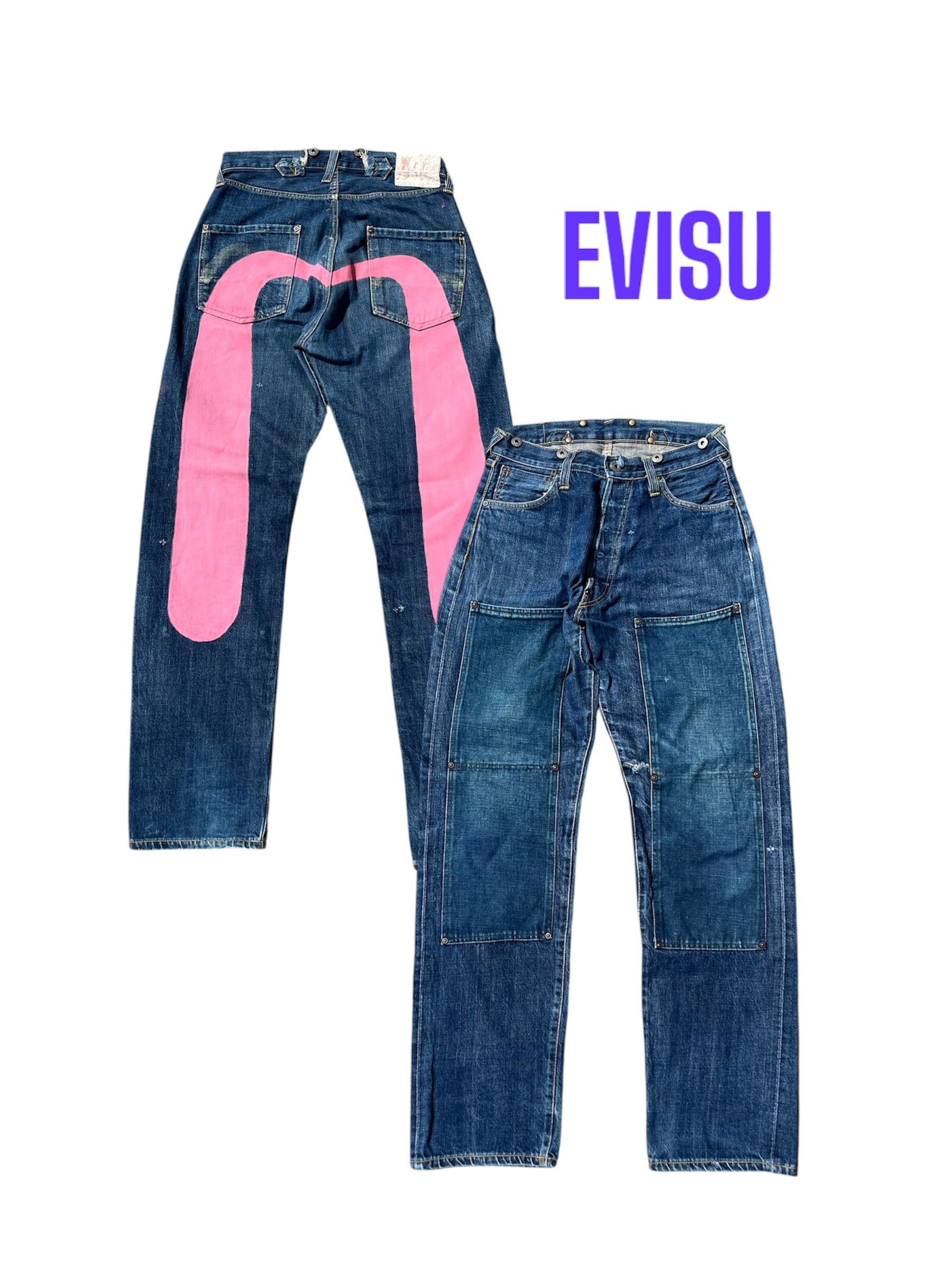 EVISUデニム W33L32 ピンク EVISU Lot.2000 W36×35 ピンク大黒 ビック