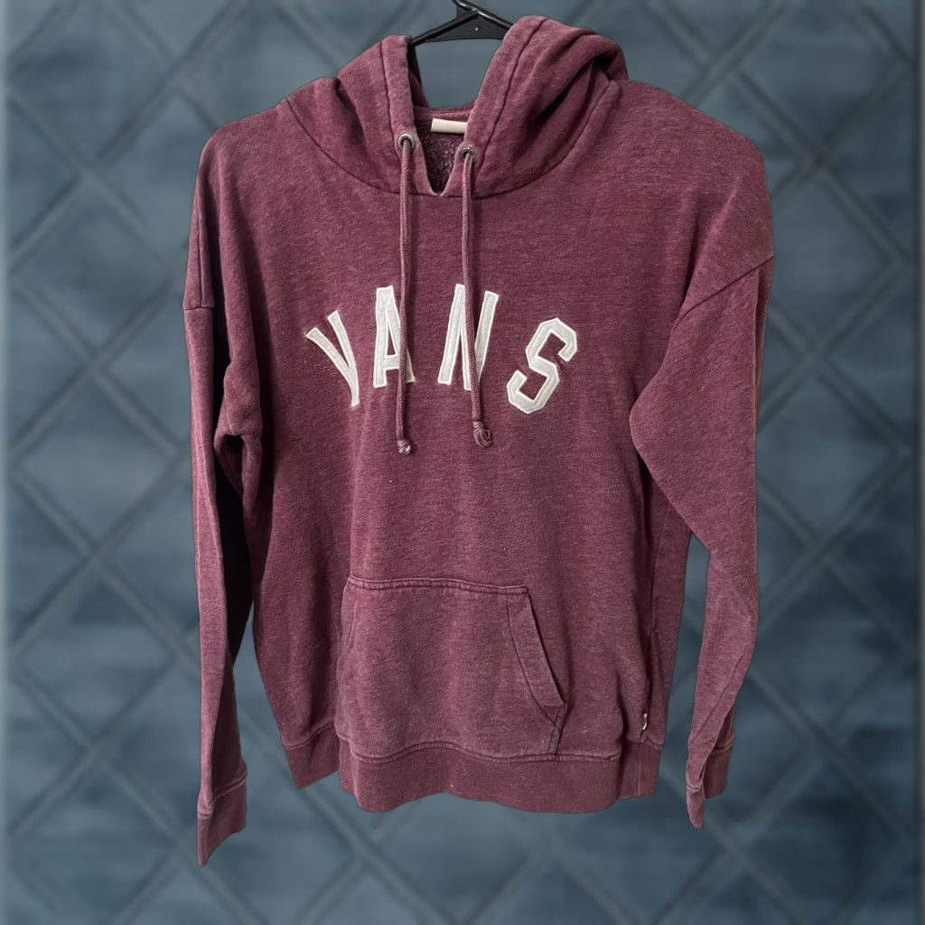 Vans VANS Hoodie Women XS Maroon Pullover Sweatshirt Drawstring Long Sleeve Activewear Size XS / US 0-2 / IT 36-38 - 1 Thumbnail