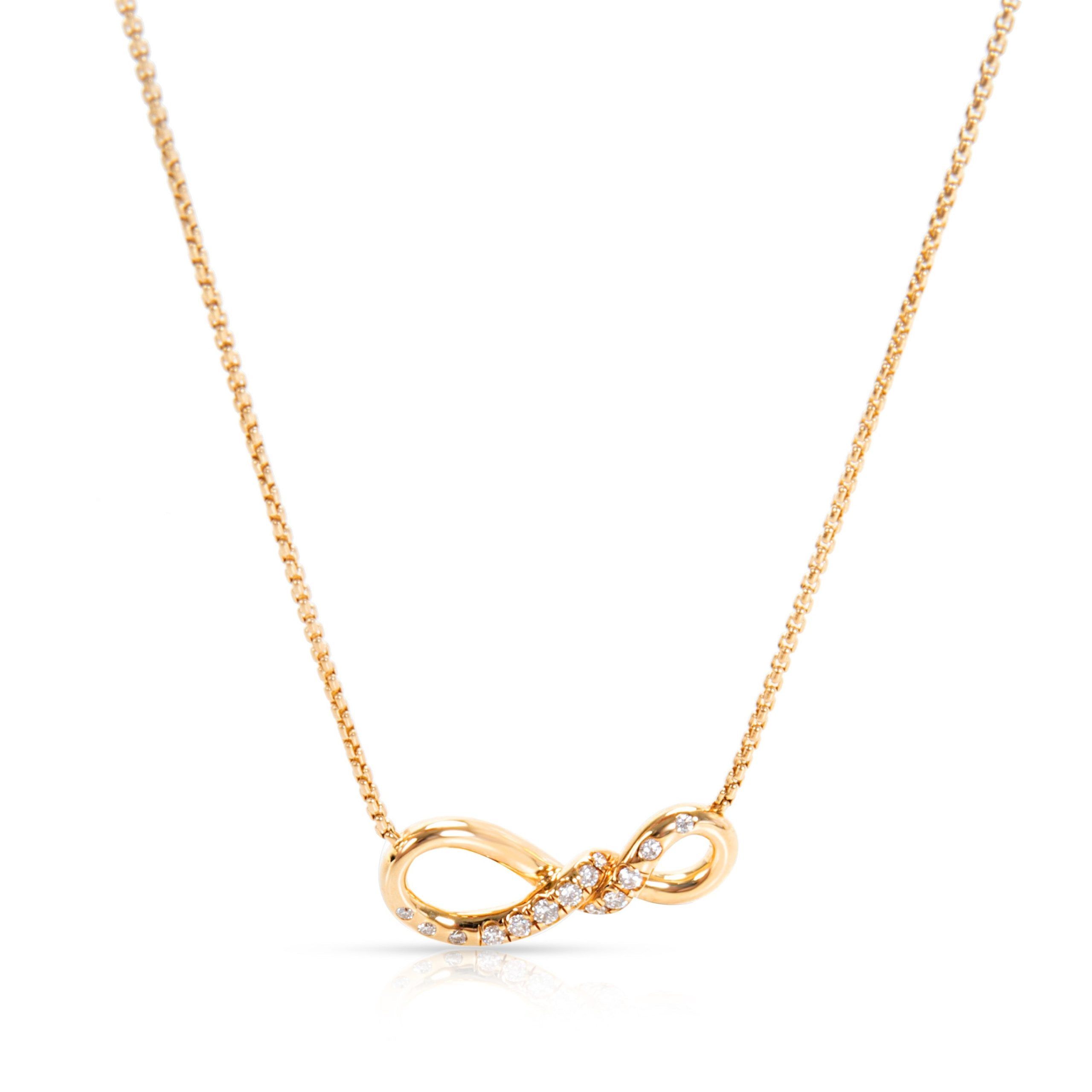image of David Yurman Diamond Continuance Pendant In 18K Yellow Gold 0.09 Ctw, Women's