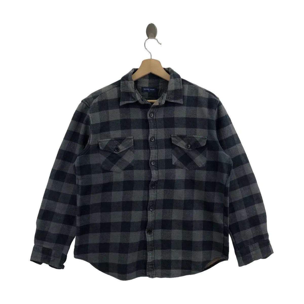 Kansai Yamamoto Vtg KANSAI YAMAMOTO JEANS Plaids Checks Nova Casual Tee Size US L / EU 52-54 / 3 - 1 Thumbnail