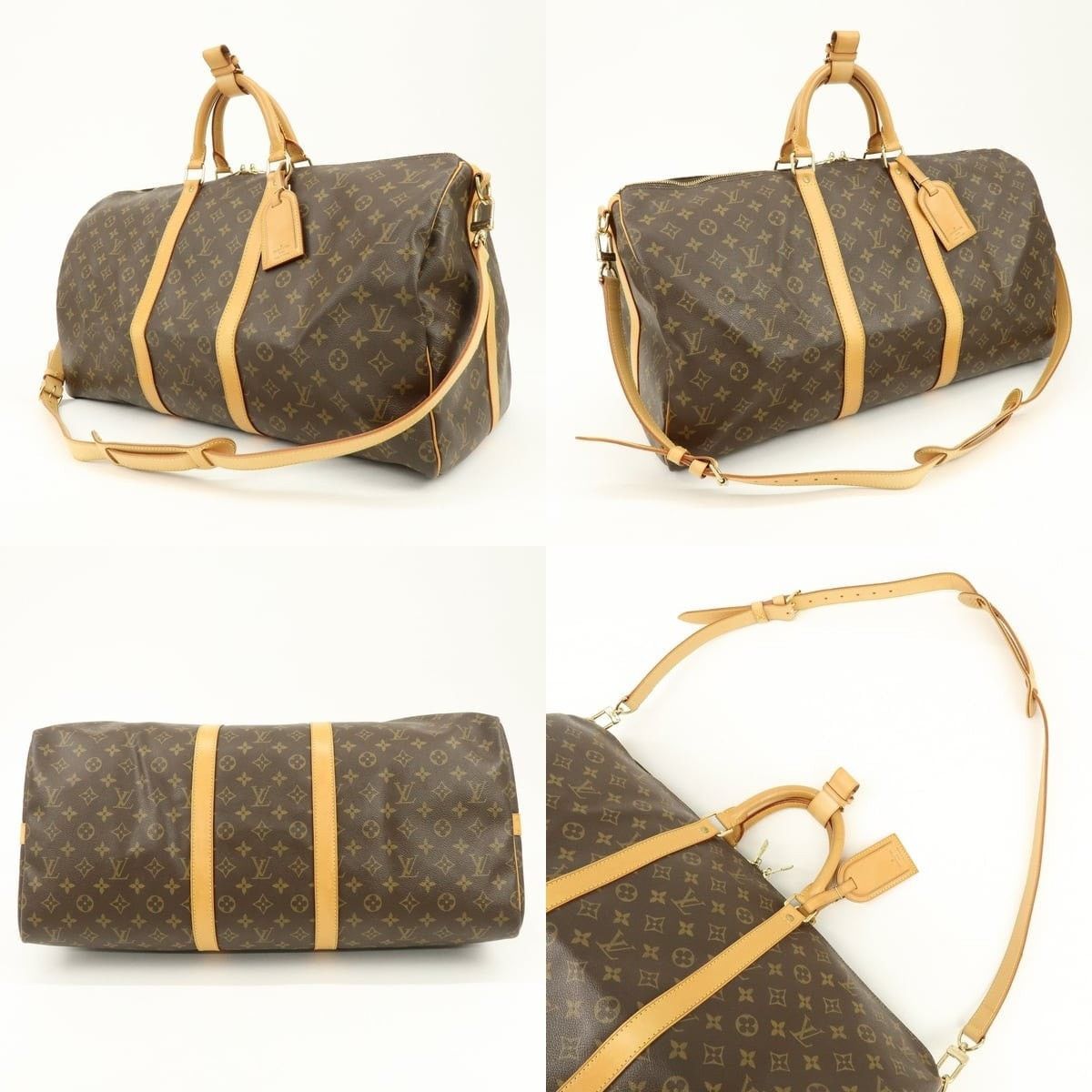 Louis Vuitton Louis Vuitton Monogram Keepall Bandouliere 55 Duffle Bag Size ONE SIZE - 3 Thumbnail