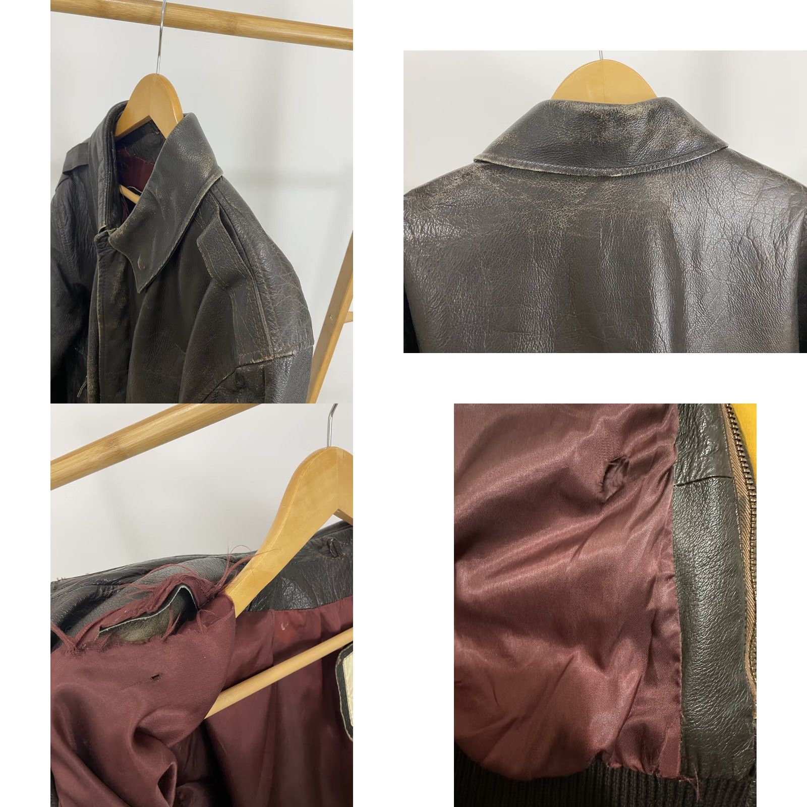 Vintage VTG Prestige MFG INC Cowhide USAF A-2 Leather Flight Bomber Jacket Size 42 Mens Brown Leather Bomber Jacket 42 USF A-2 Vintage Craftsmanship Size US XS / EU 42 / 0 - 8 Thumbnail