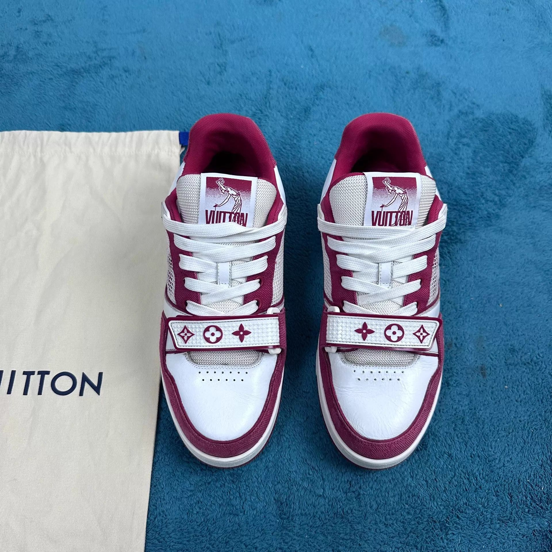 Louis Vuitton LV Trainer Velcro Low-Top Sneaker White/Red 5.5/39.5 Size US 6.5 / EU 39-40 - 1 Thumbnail